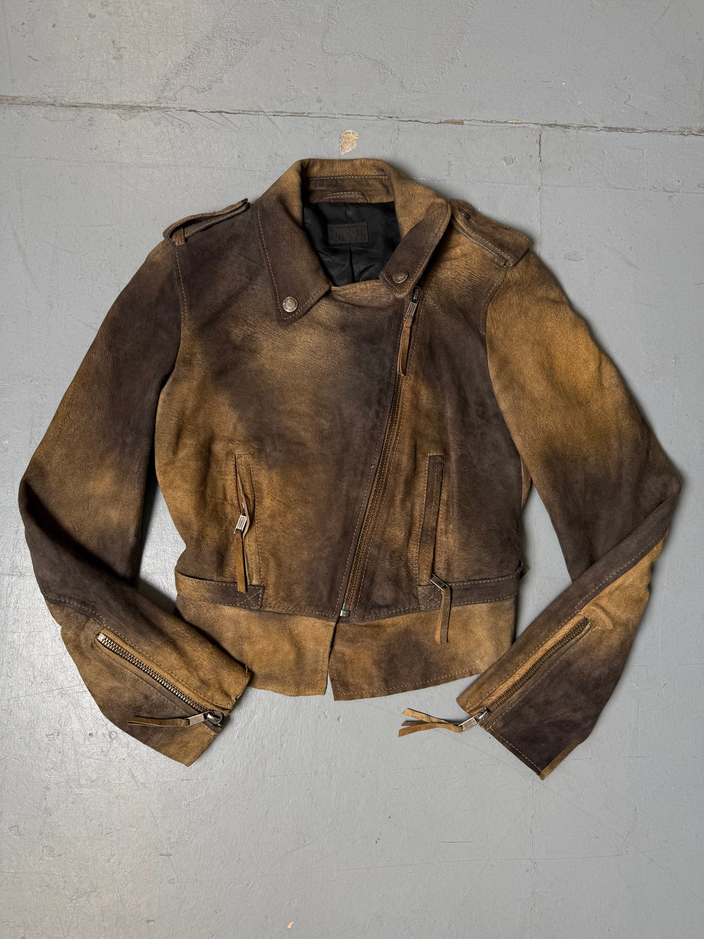 Vintage Diesel Brownish Lamb Leather Jacket S