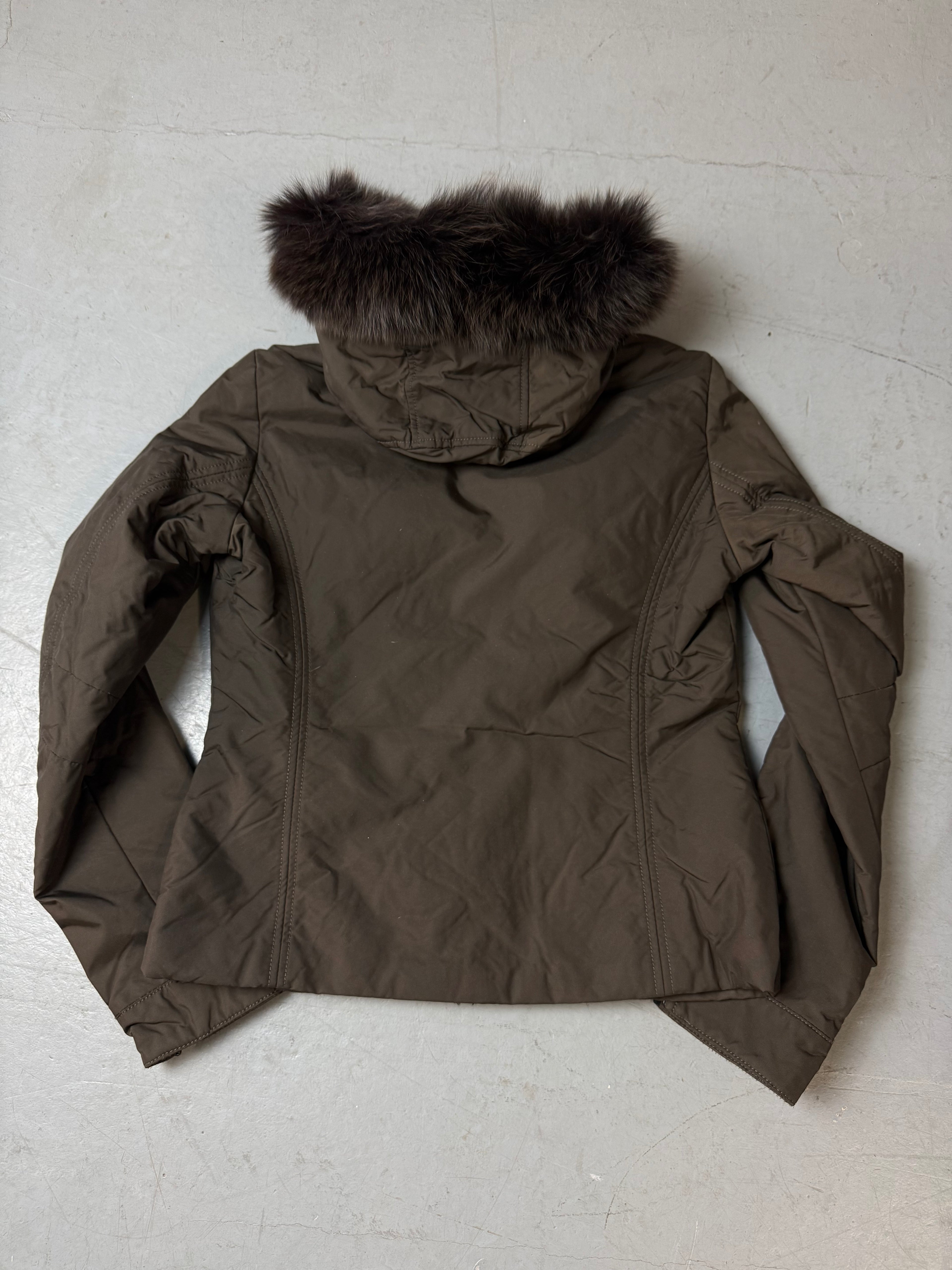 Vintage Refrigiwear Brown Jacket with Fur Hood S/M