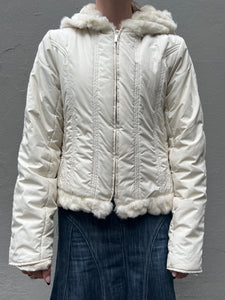Vintage White Roccobarocco Fur Jacket S/M
