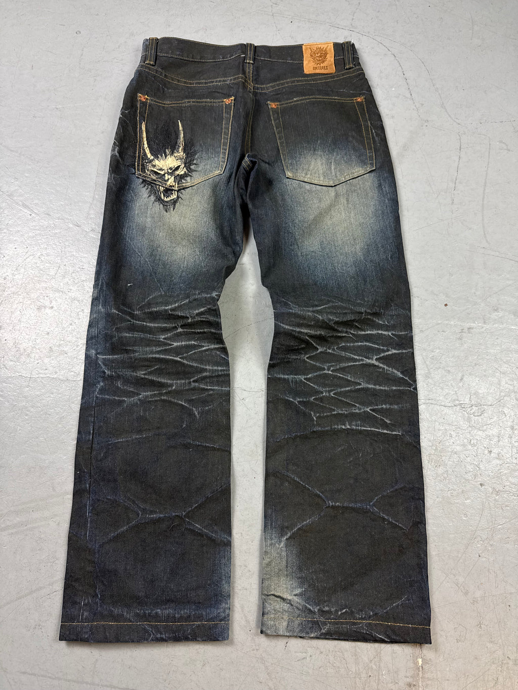 Vintage Oniarai Japanese Printed Denim M