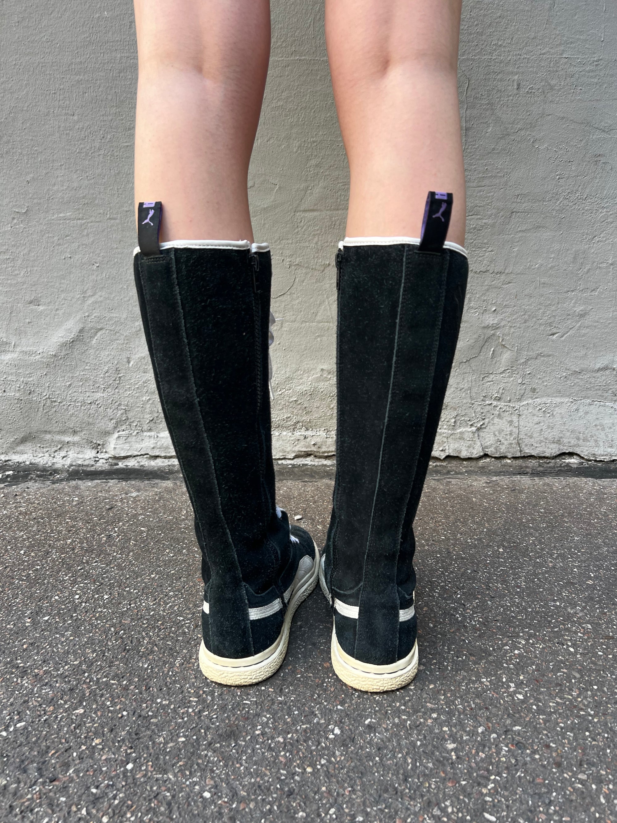 Vintage Black Puma Rare Dr. Clyde High Top Boots 38