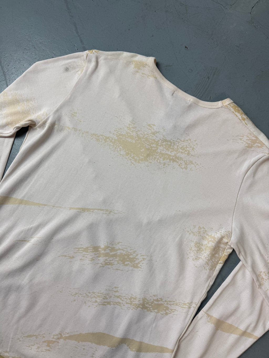 Vintage Custo Barcelona beige Longsleeve für Herren. Y2k 2000s Fashion 