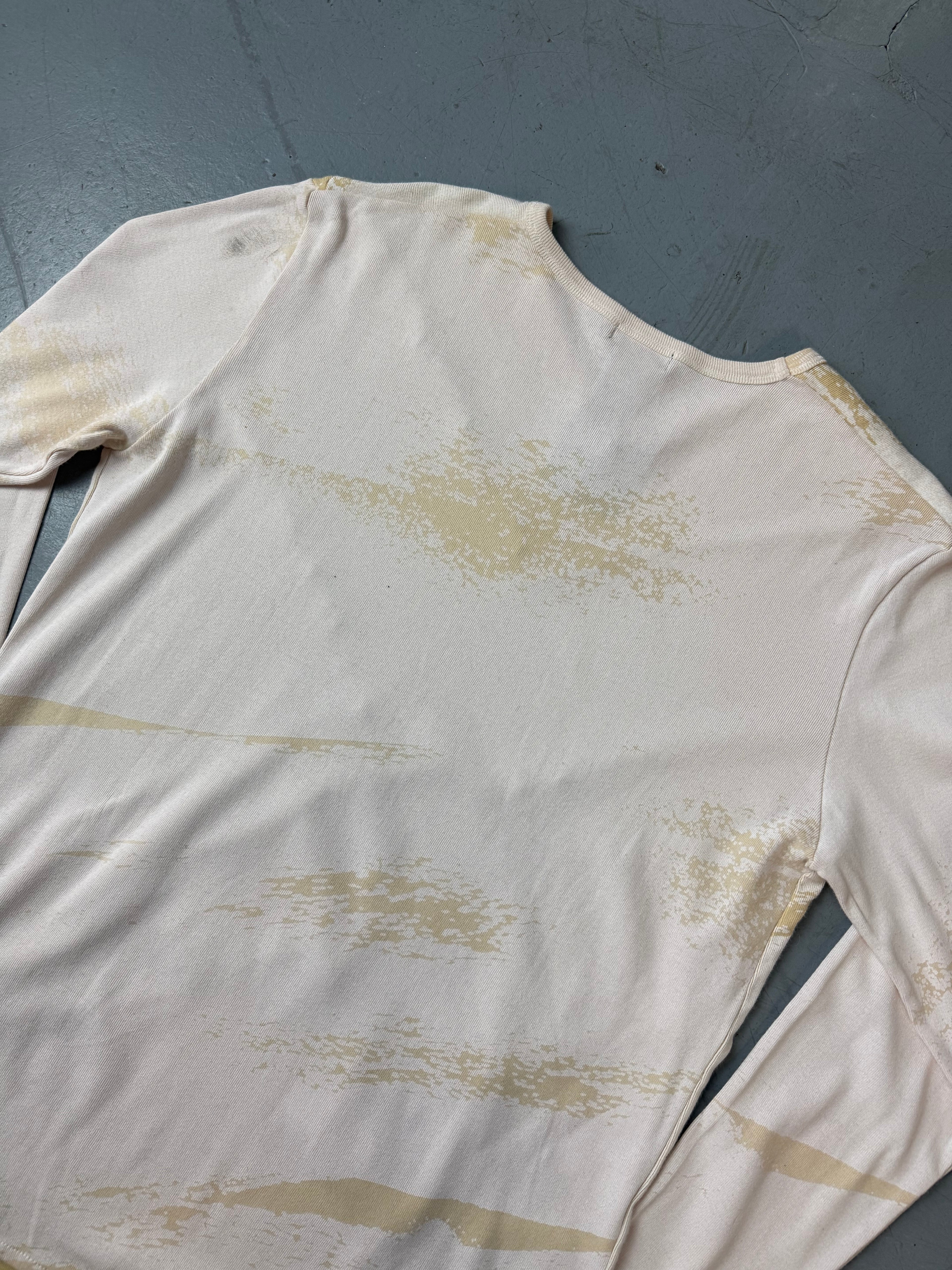 Vintage Custo Barcelona beige Longsleeve für Herren. Y2k 2000s Fashion 