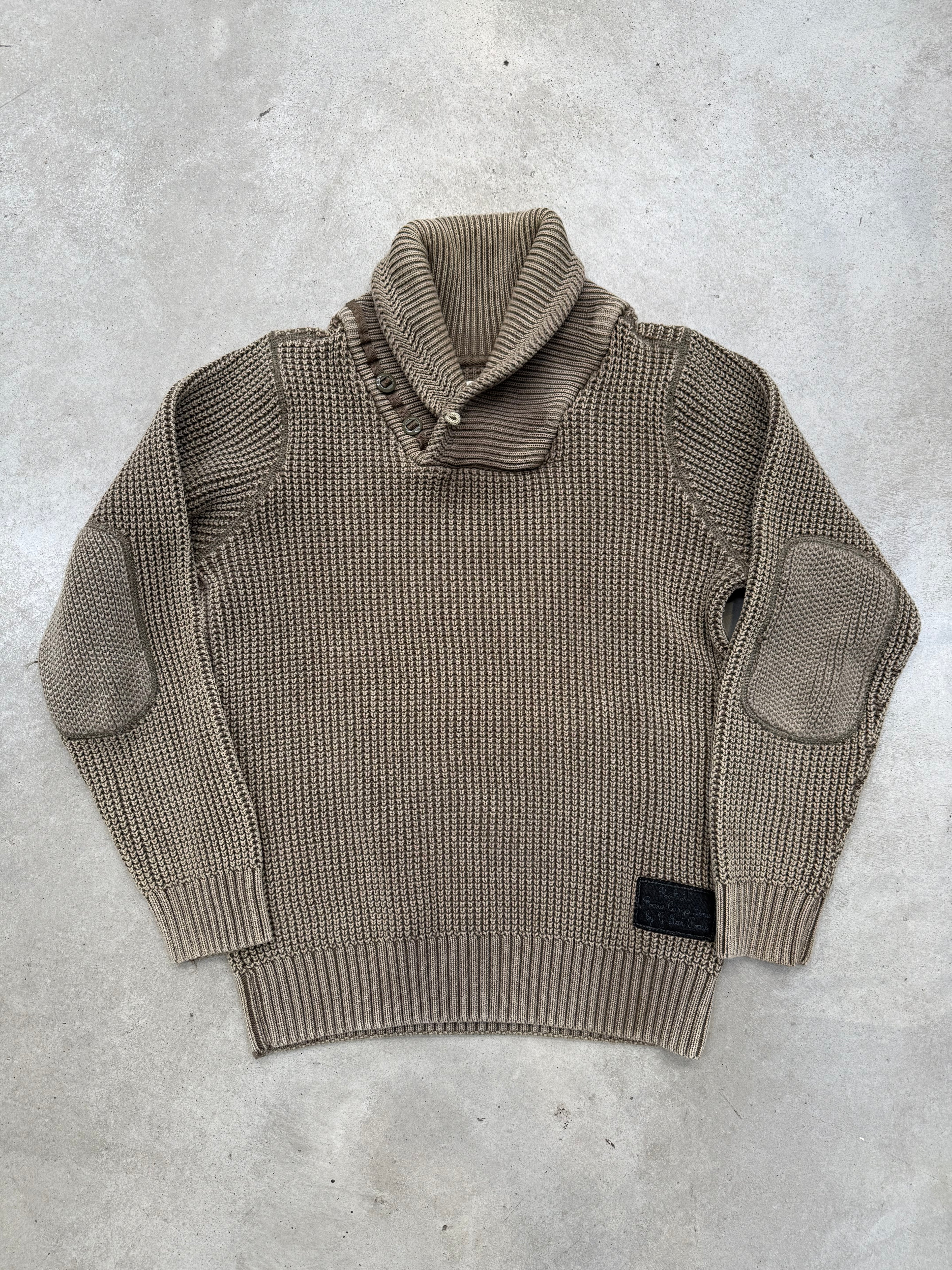 Vintage G-Star Raw Brown Waffle Knit Sweater M