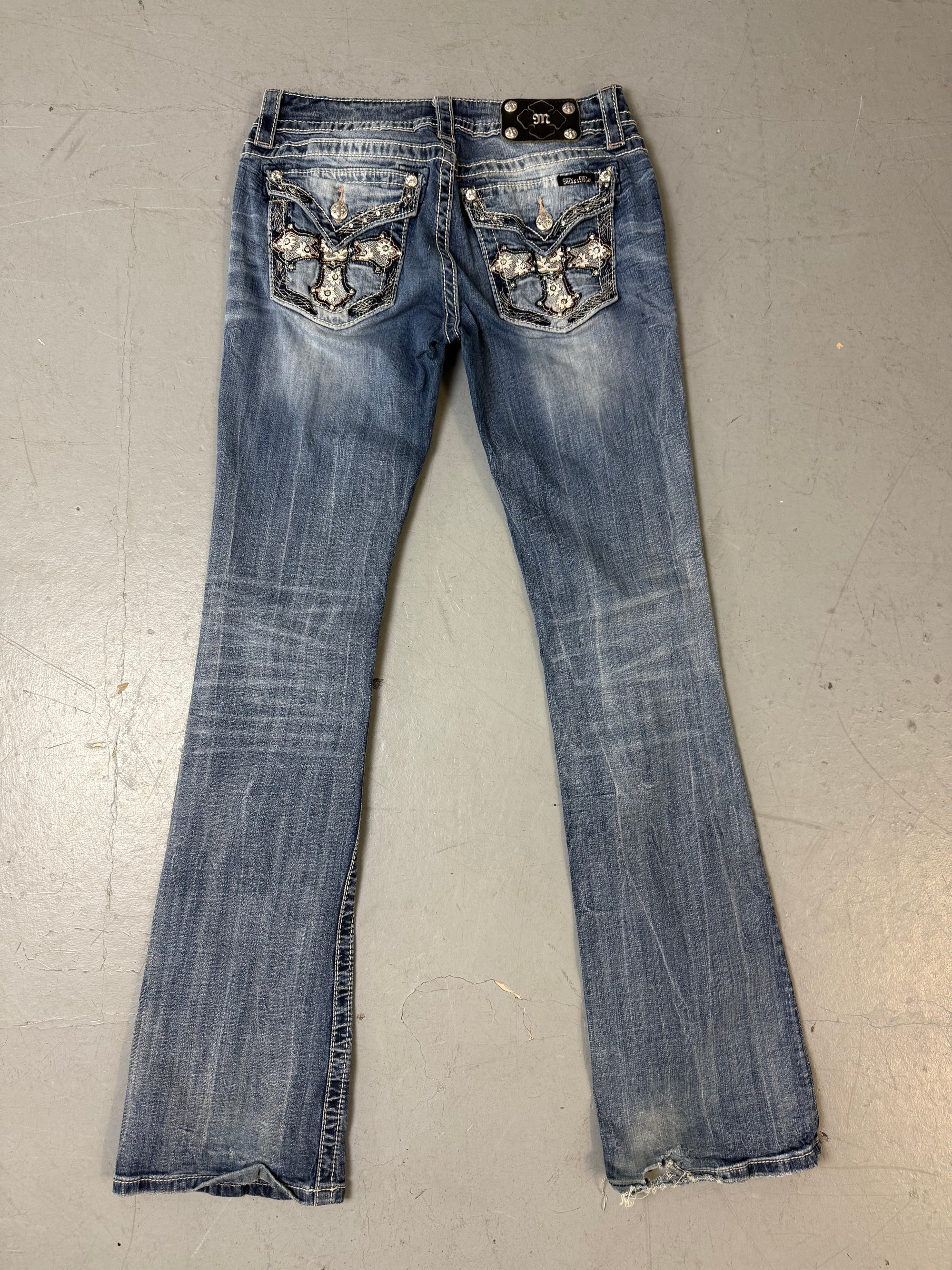 Vintage Miss Me Cross Rhinestone Bootcut Jeans M