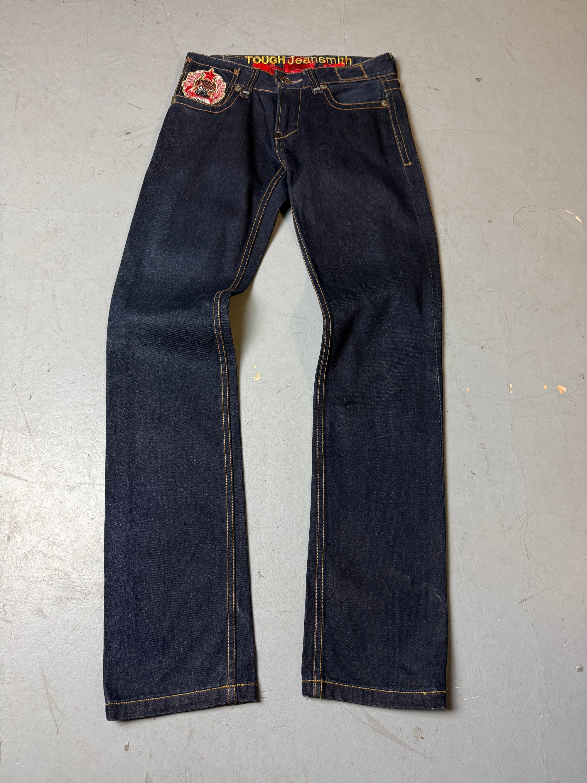 Produktbild von Vintage Tough Jeansmith Dark Blue Straight Leg Denim S/M von vorne