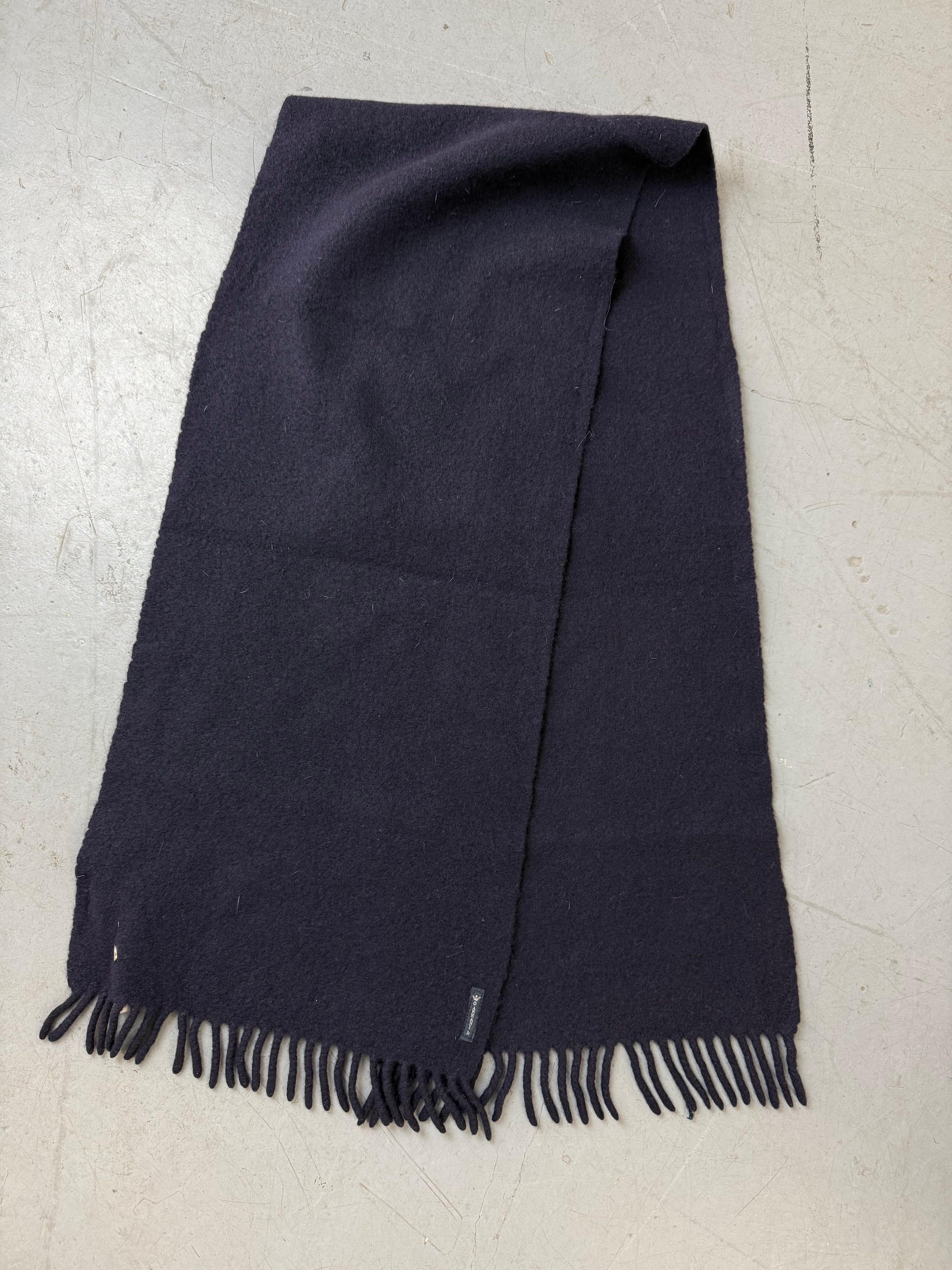 Vintage Armani Junior Darkblue Wool Scarf Unisex. Y2K Second Hand 2000s Fashion