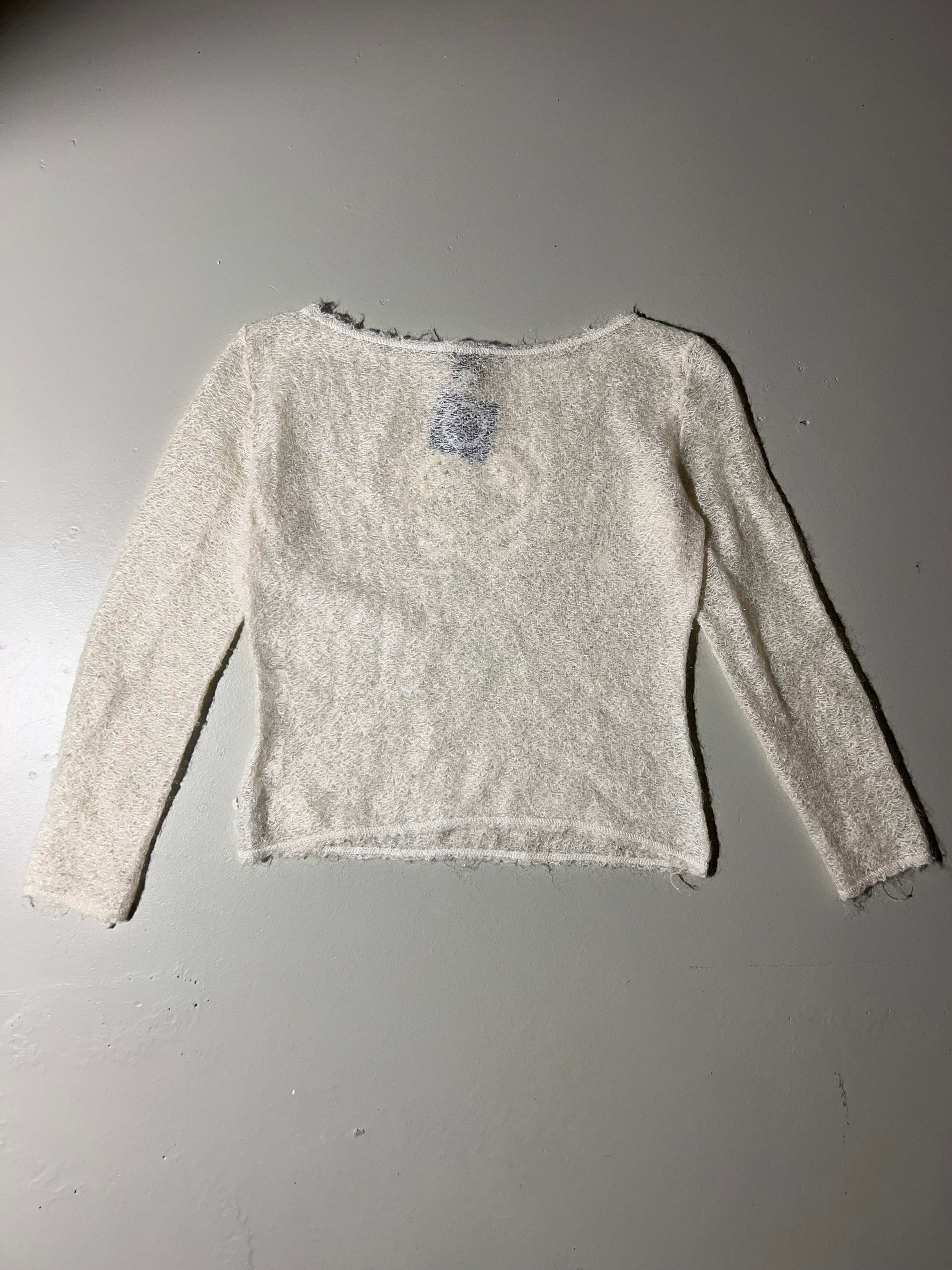 Vintage Beige Cavalli Jeans Printed Mohair Longsleeve S/M
