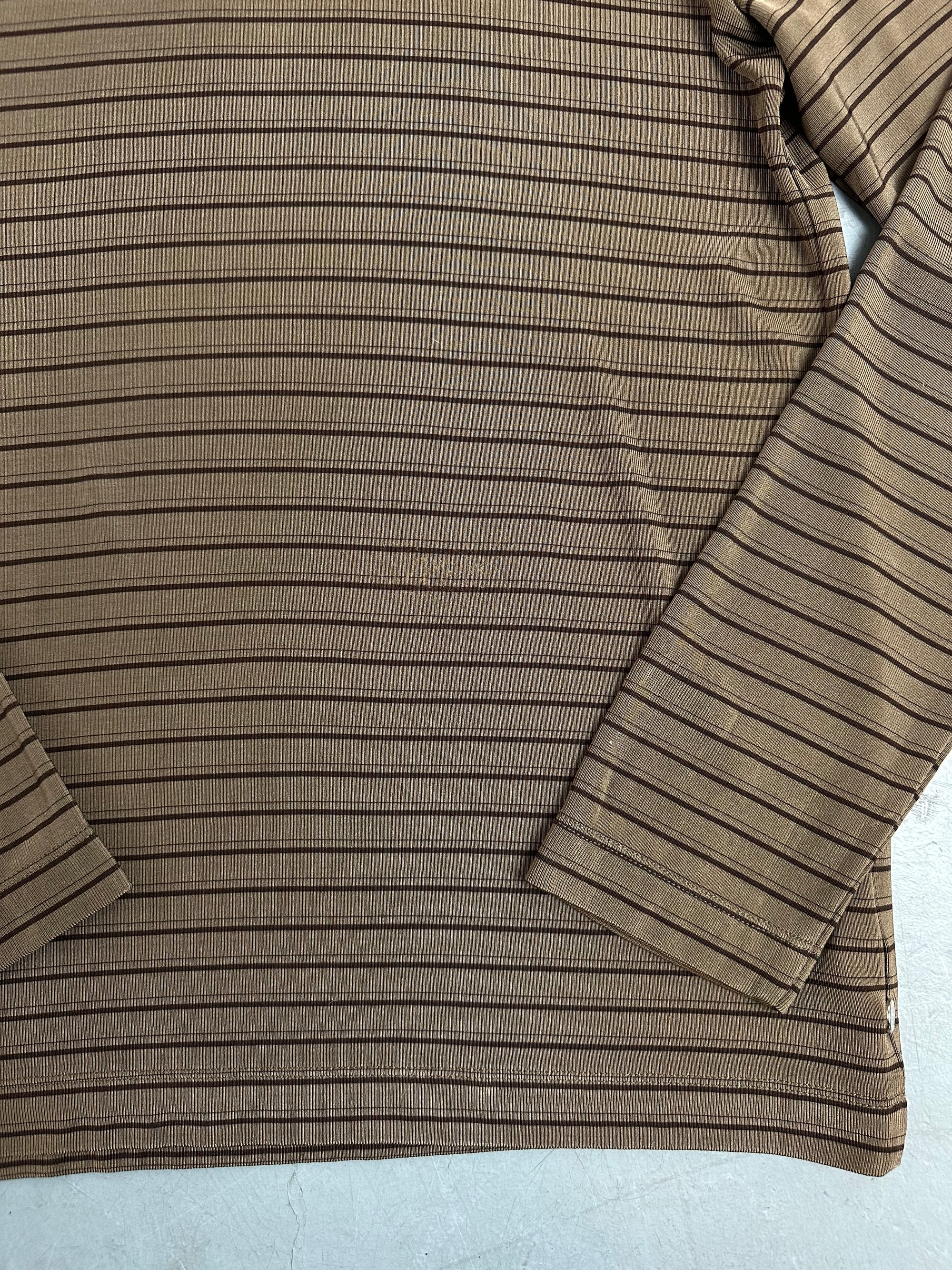 Vintage Emporio Armani Brown Striped Longsleeve L