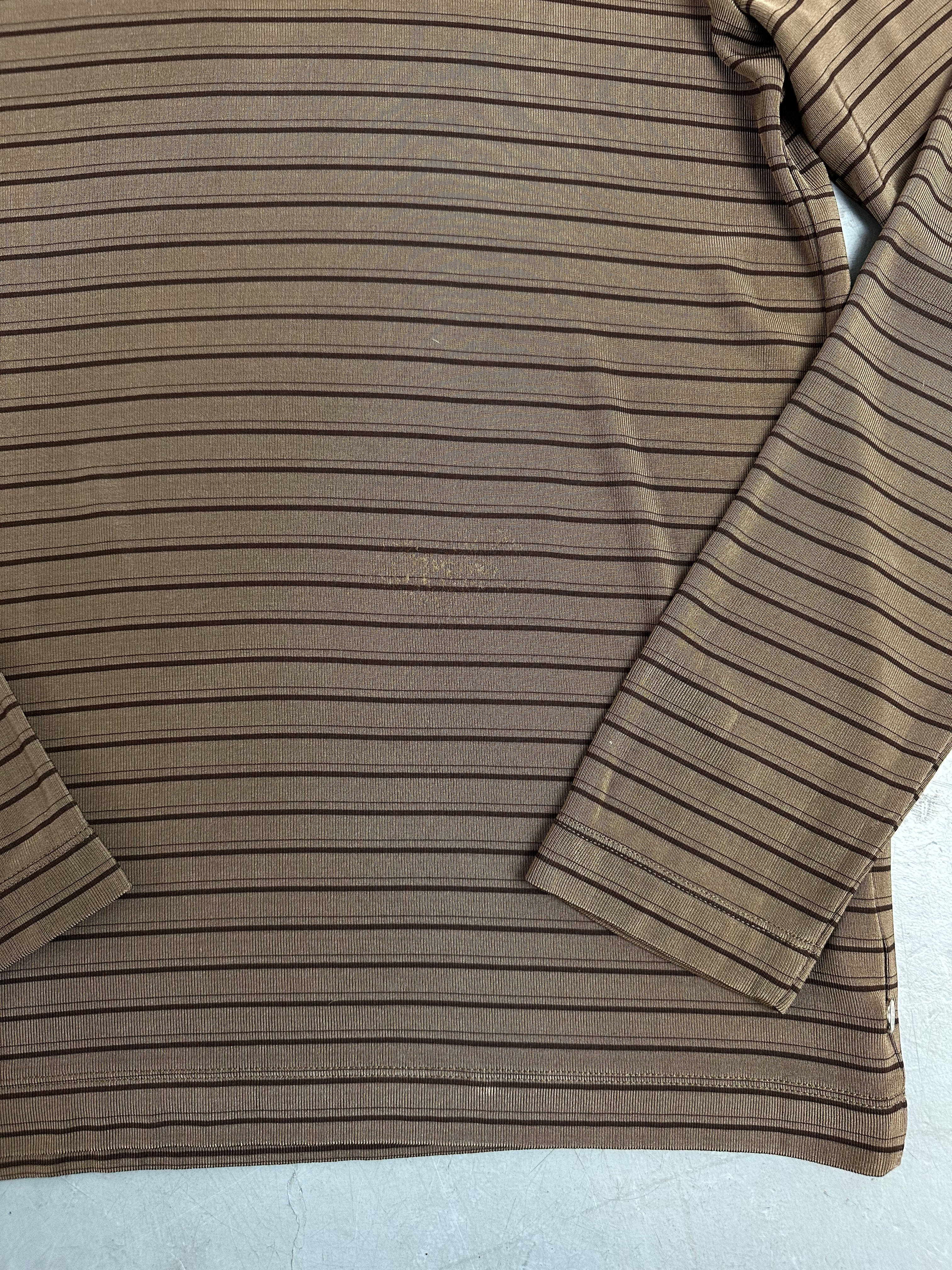 Vintage Emporio Armani Brown Striped Longsleeve L