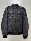 Vintage Racing Leather Jacket für Herren Y2K Second Hand 2000s Fashion 
