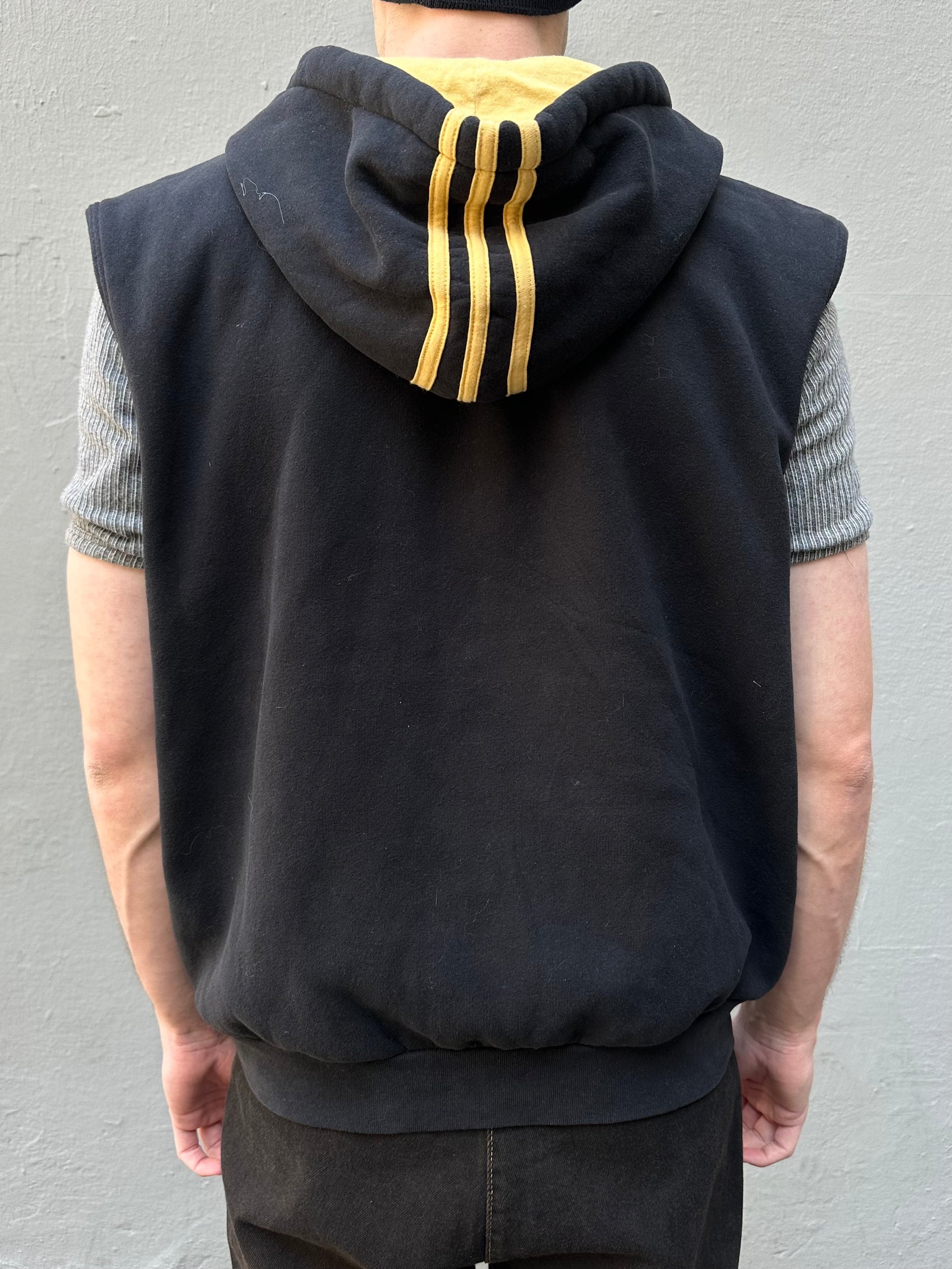 Vintage Adidas Sleeveless Hoodie Black L/XL