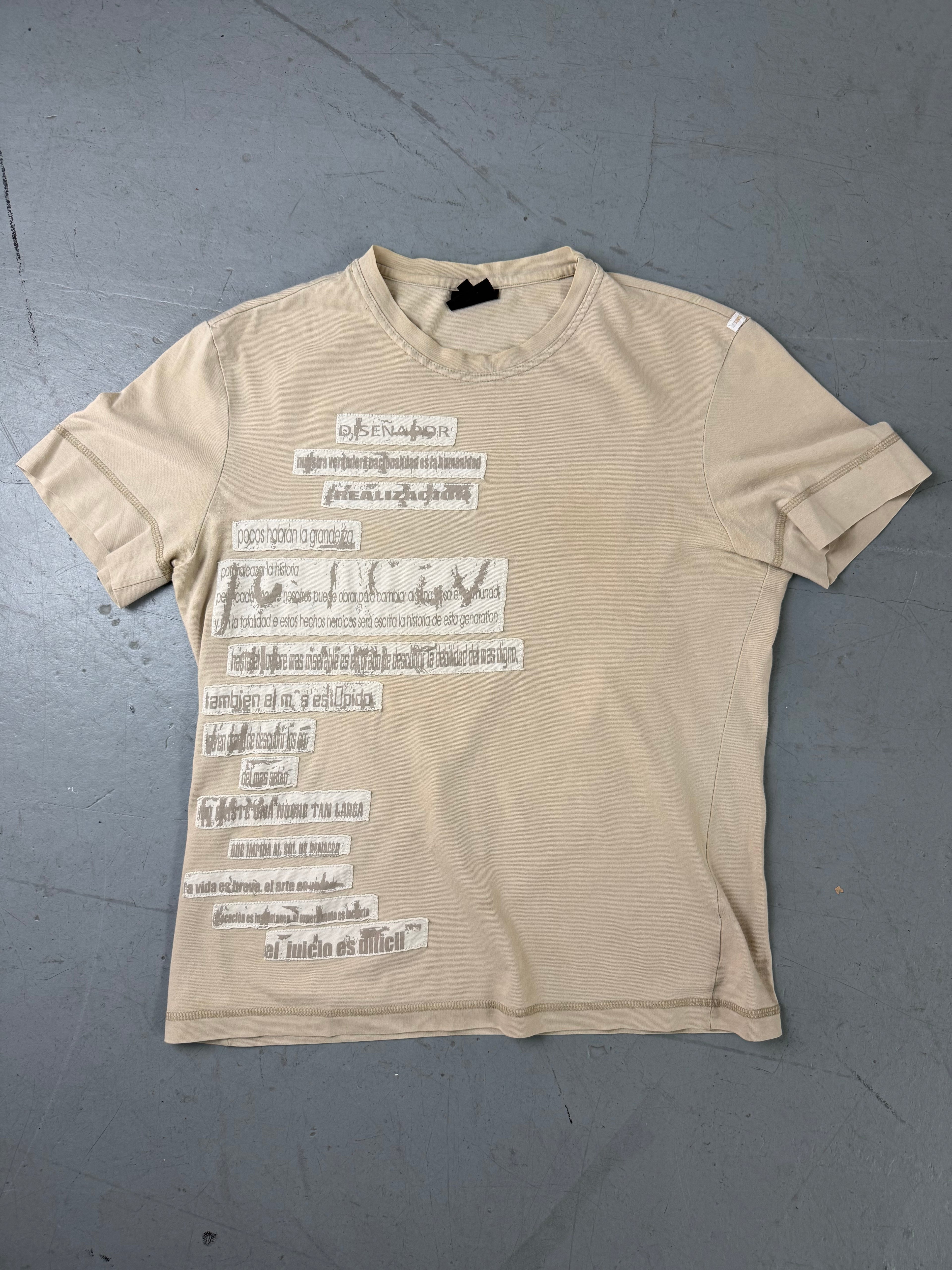 Vintage Just Cavalli Beige T-Shirt M/L. Y2K Second Hand 2000s Fashion