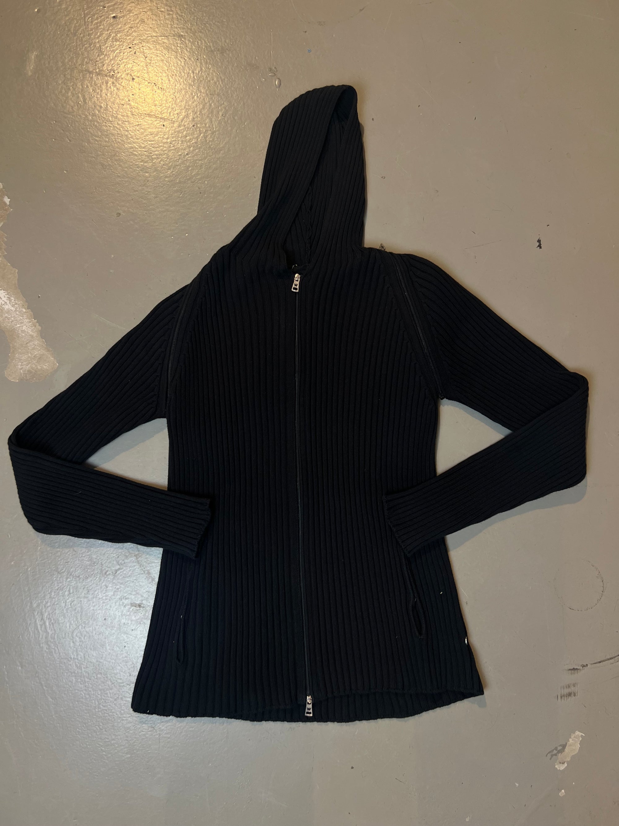Vintage Black Weekend Zip Knit Sweater XL
