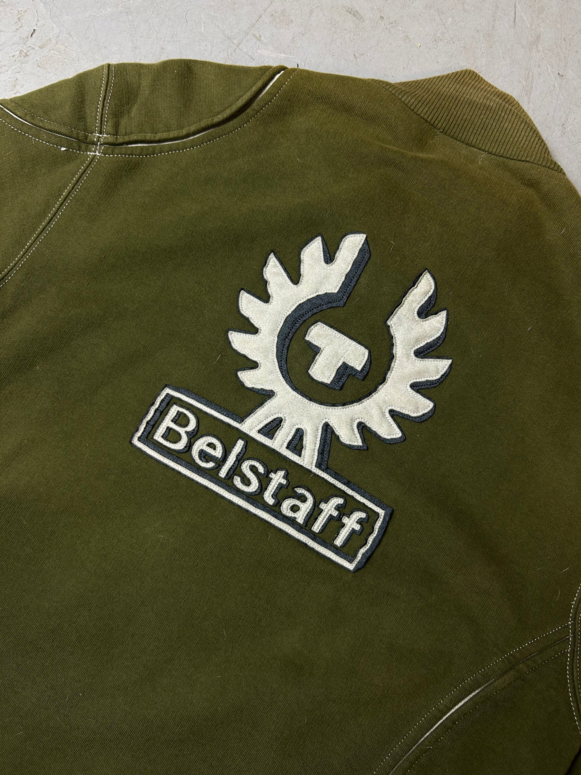 Vintage Belstaff Green Zip Up Sweater L