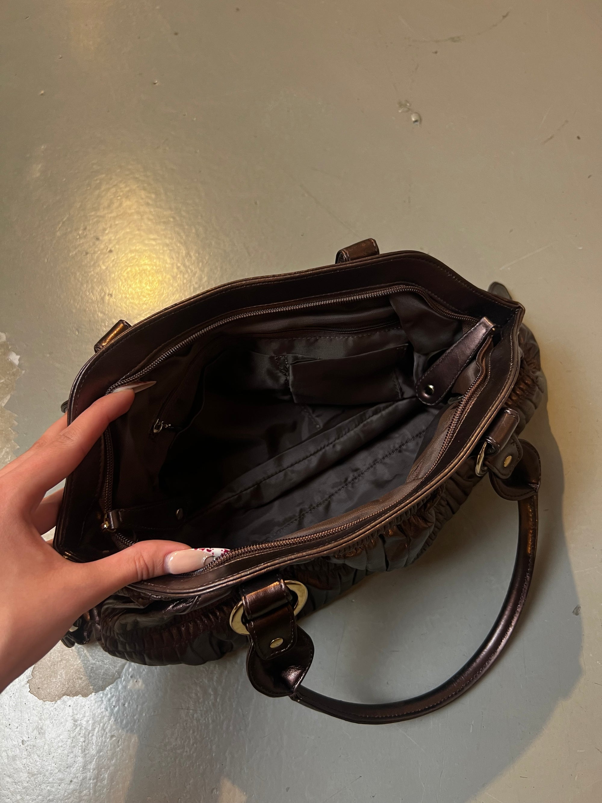 Vintage Y2K Bronze Shimmer Mini Bag