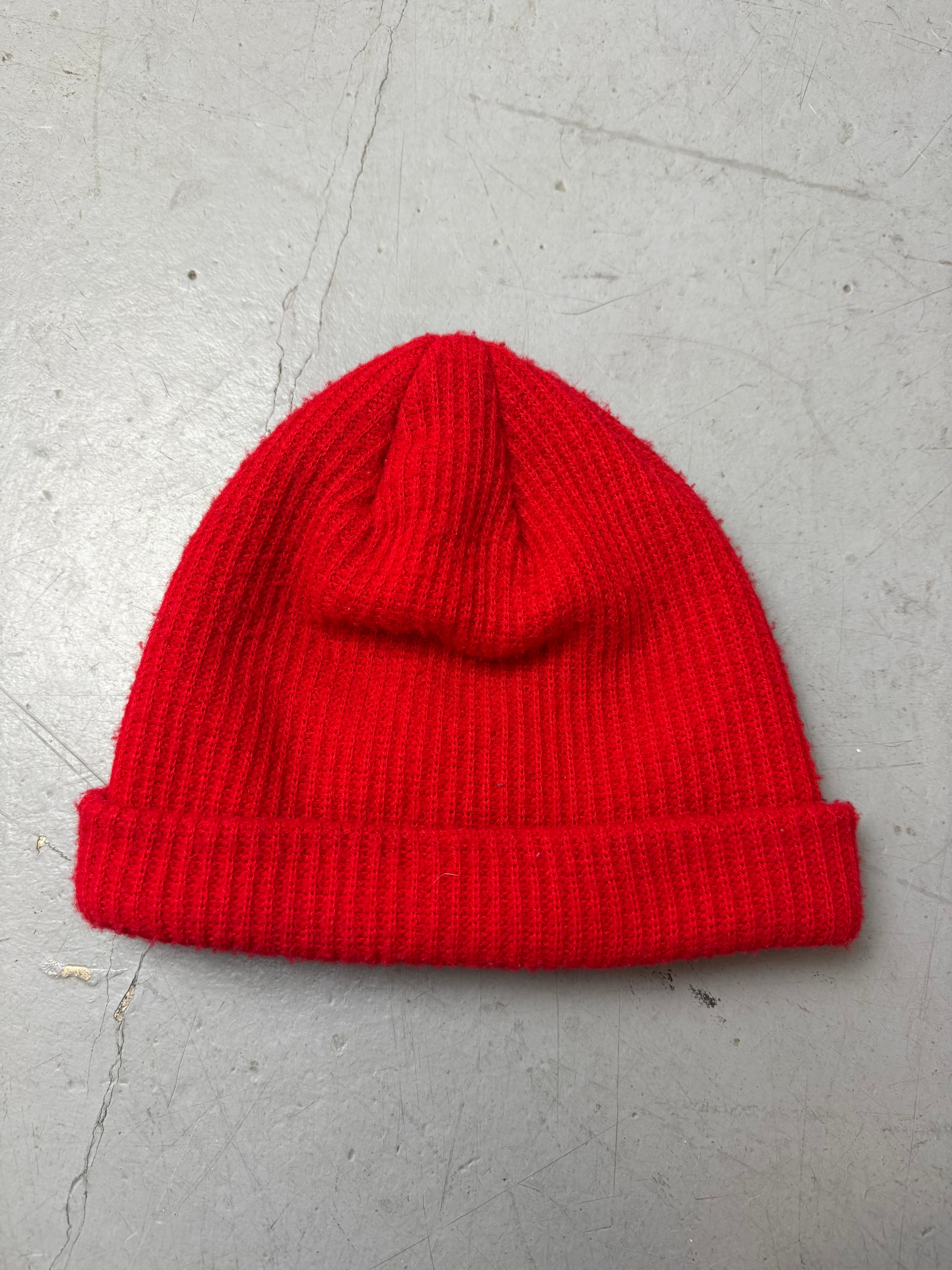Vintage Oakley Red Knit Beanie. Unisex. Y2K Second Hand 2000s Fashion