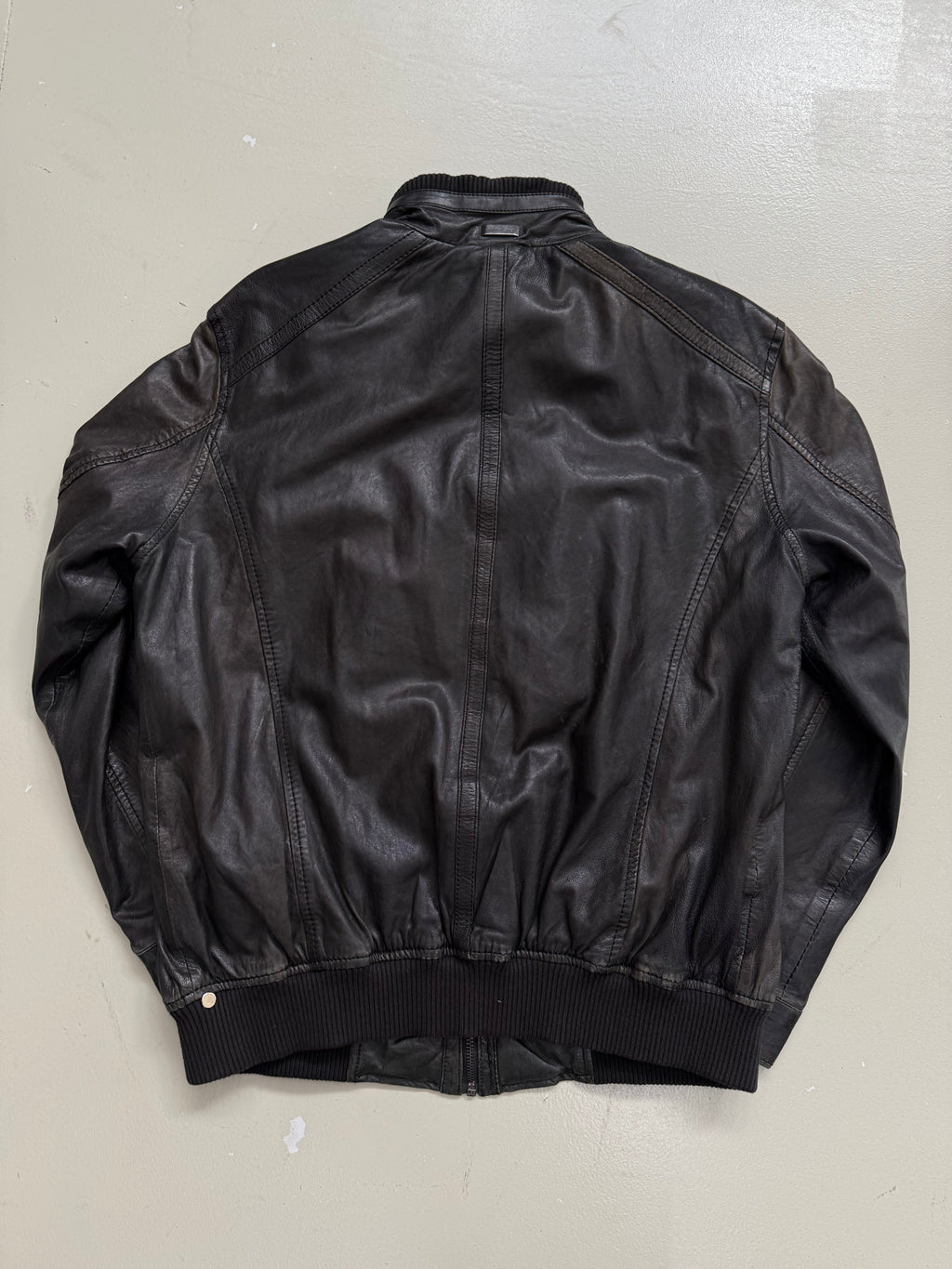 Vintage Brown Christian Berg Leather Jacket für Jungs. Y2K Second Hand 2000s Fashion