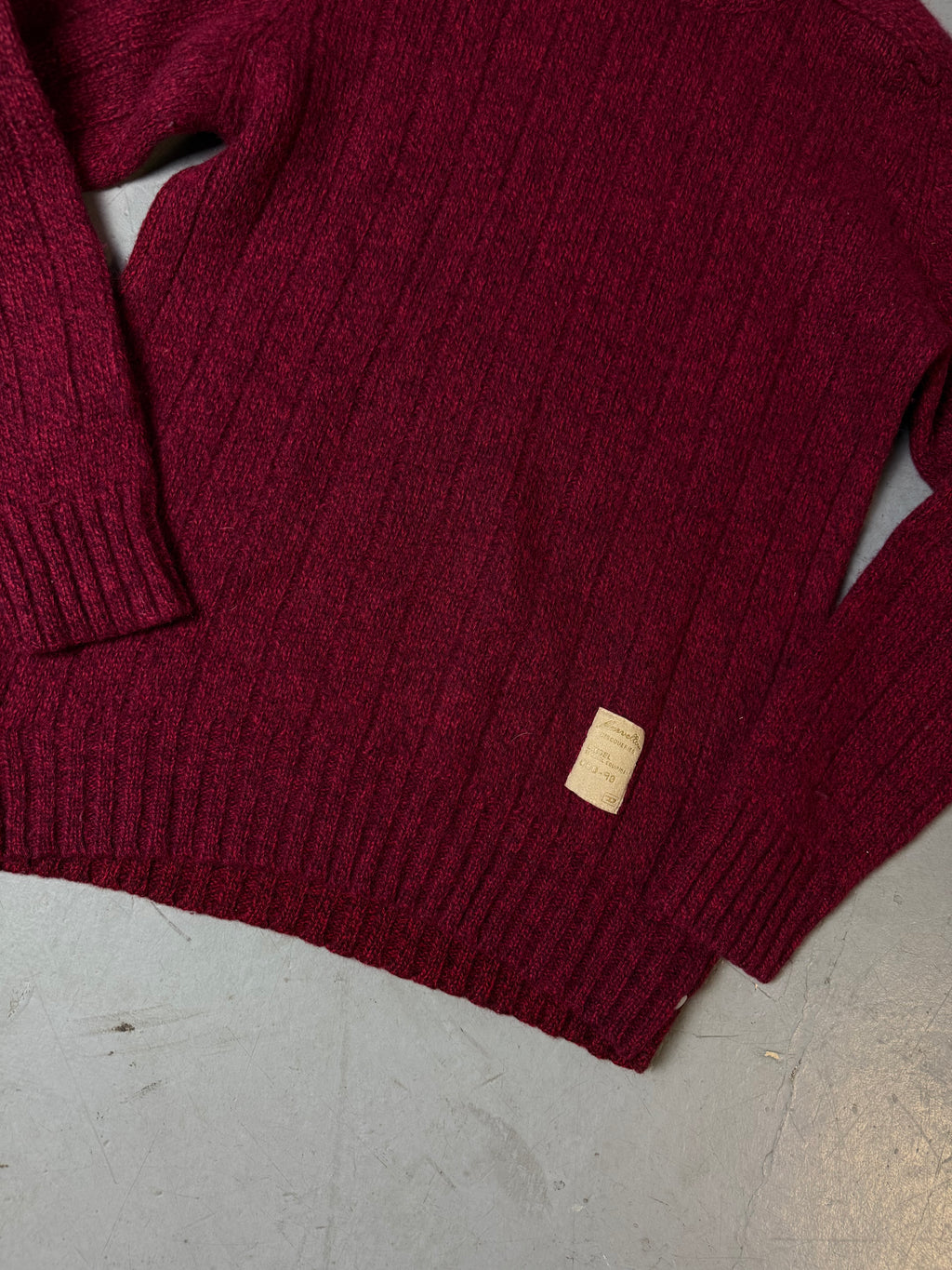 Detailbild von Vintage Diesel Red Knitted Turtleneck Sweater von vorne
