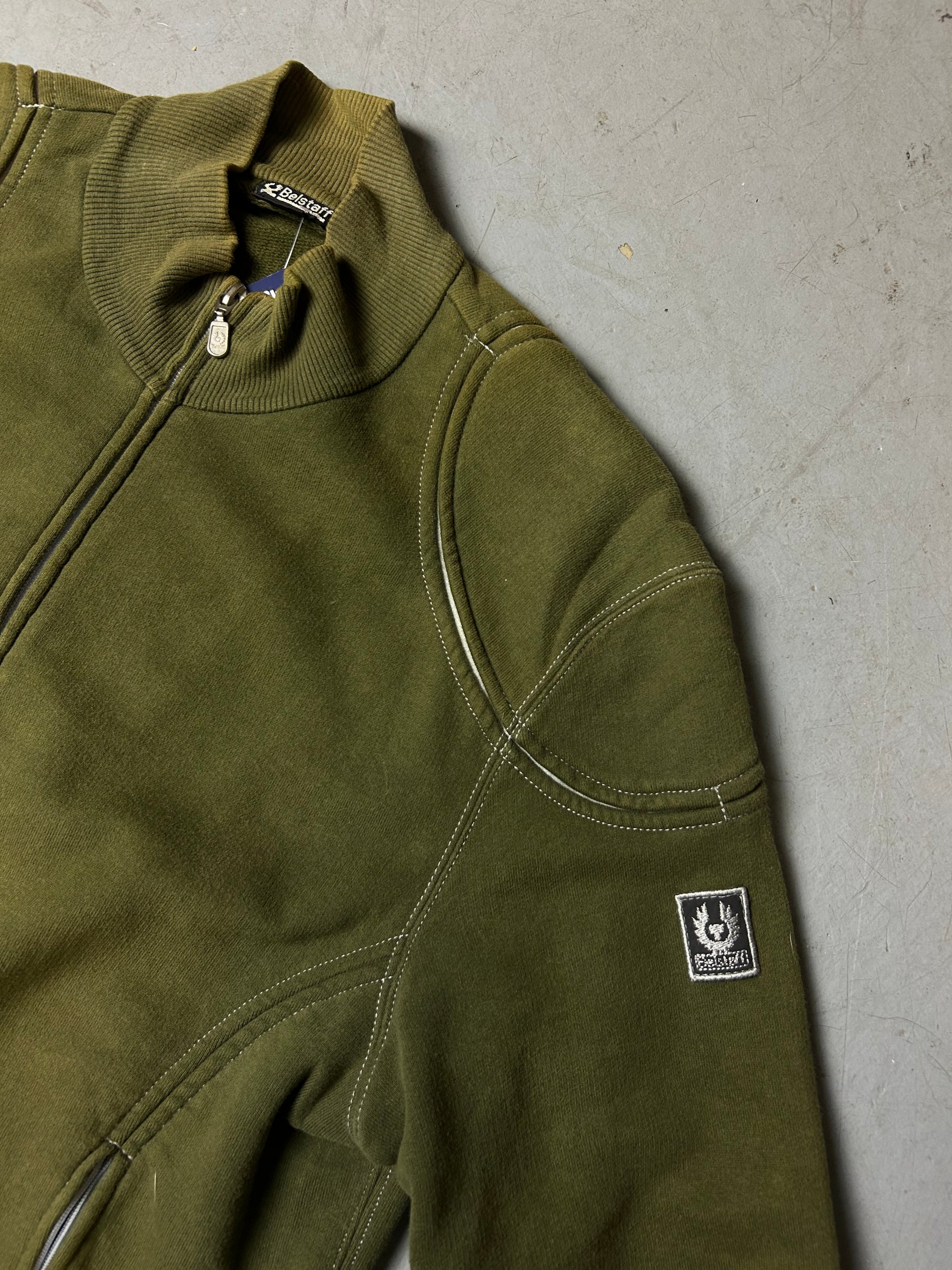Vintage Belstaff Green Zip Up Sweater L