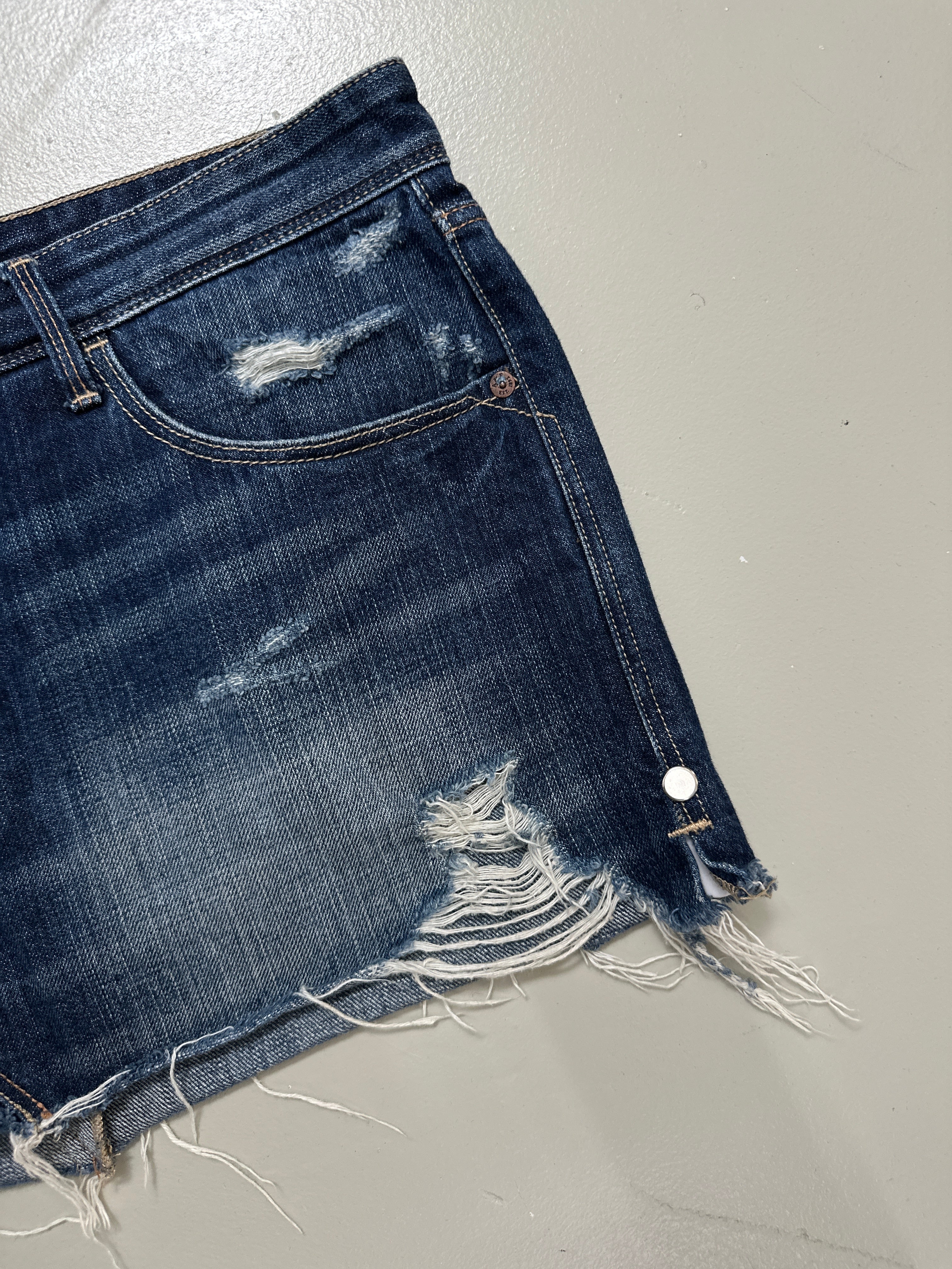 Vintage Abercrombie Ripped Denim Mini Skirt XL