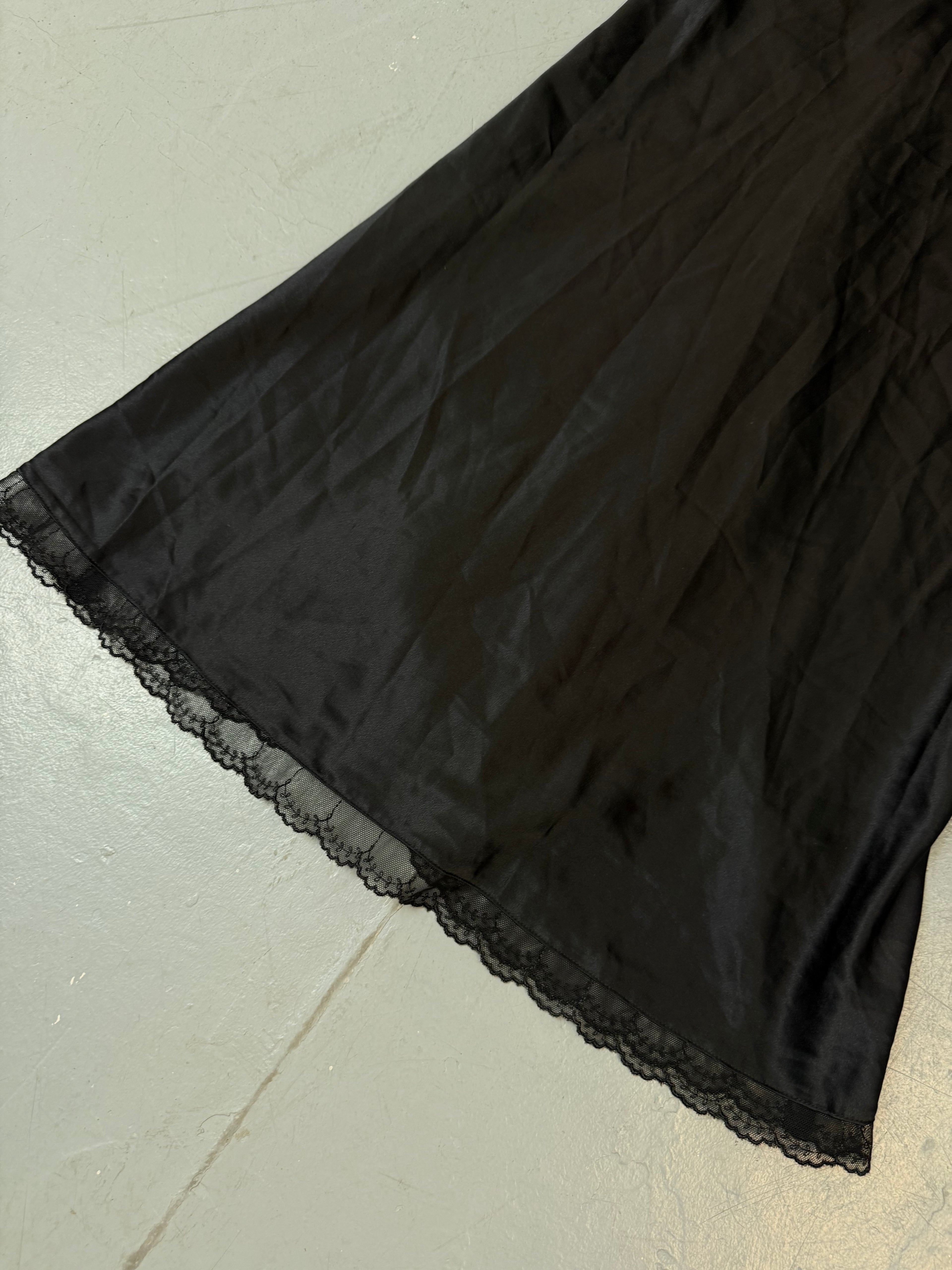 Vintage Black and Red Satin Mini Dress M