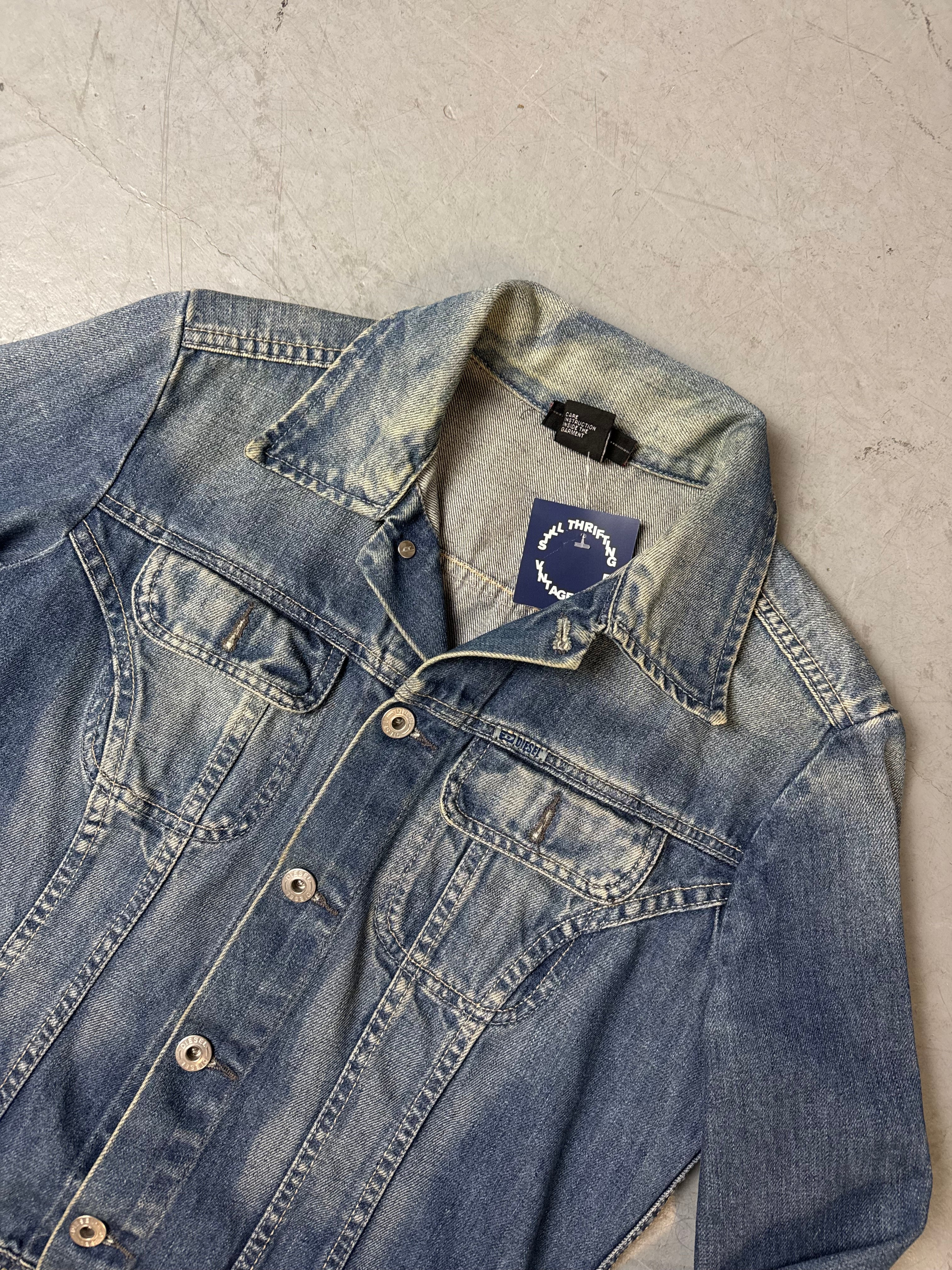 Vintage Diesel Cropped Denim Jacket M