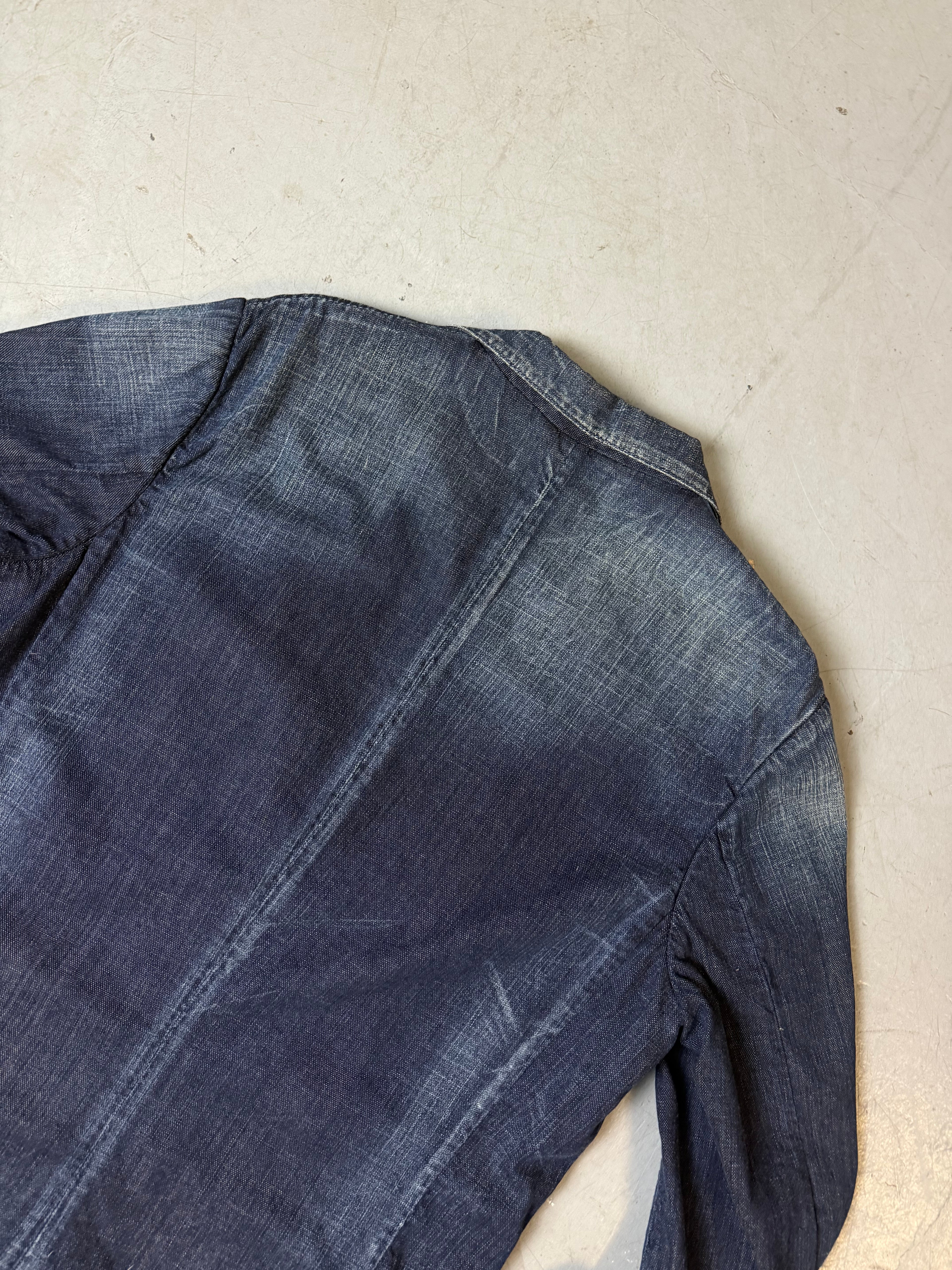 Detailbild von Vintage Diesel Dark Denim Coat von Hinten