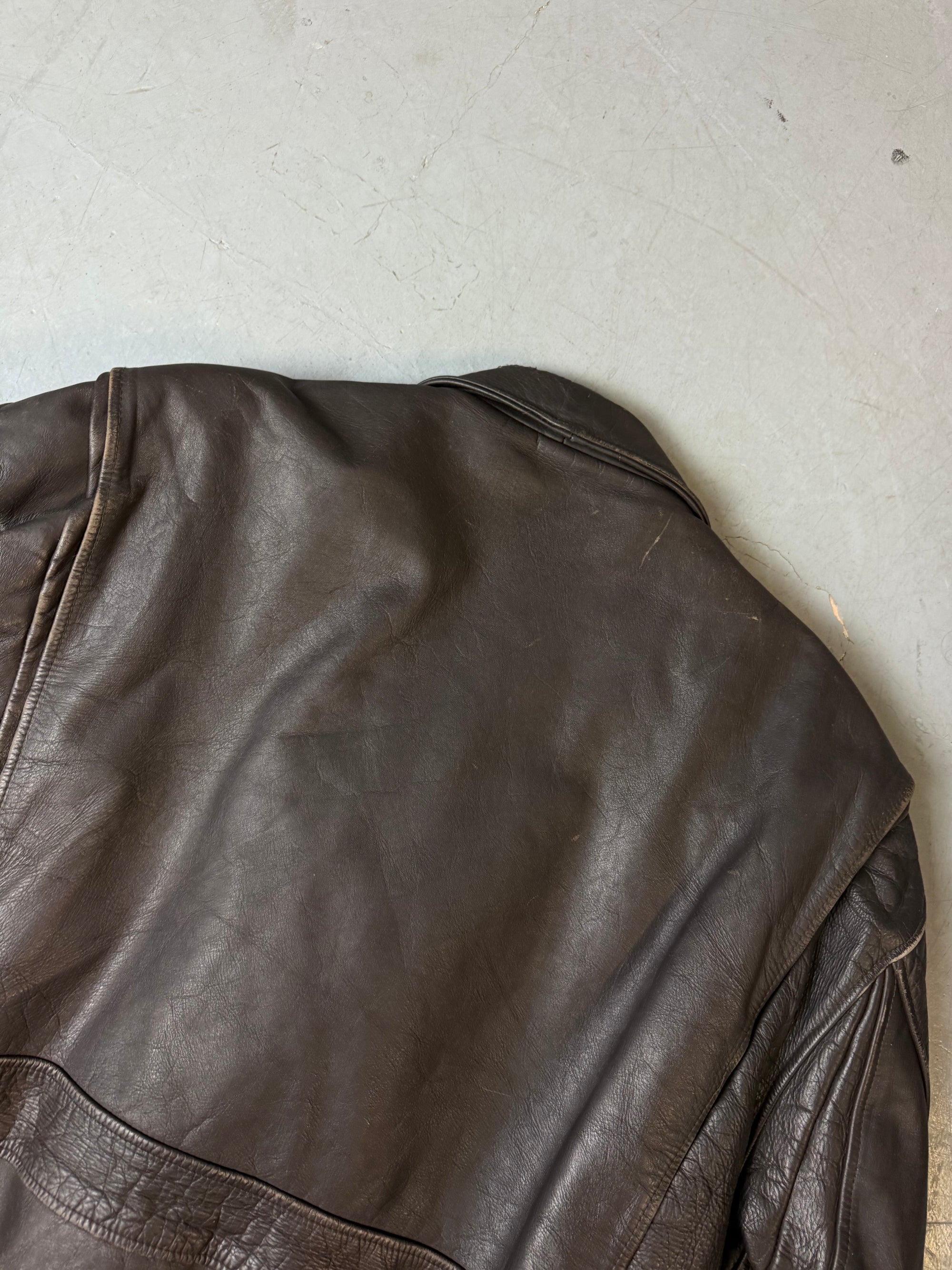 Vintage Schott Brown Heavy Leather Jacket L
