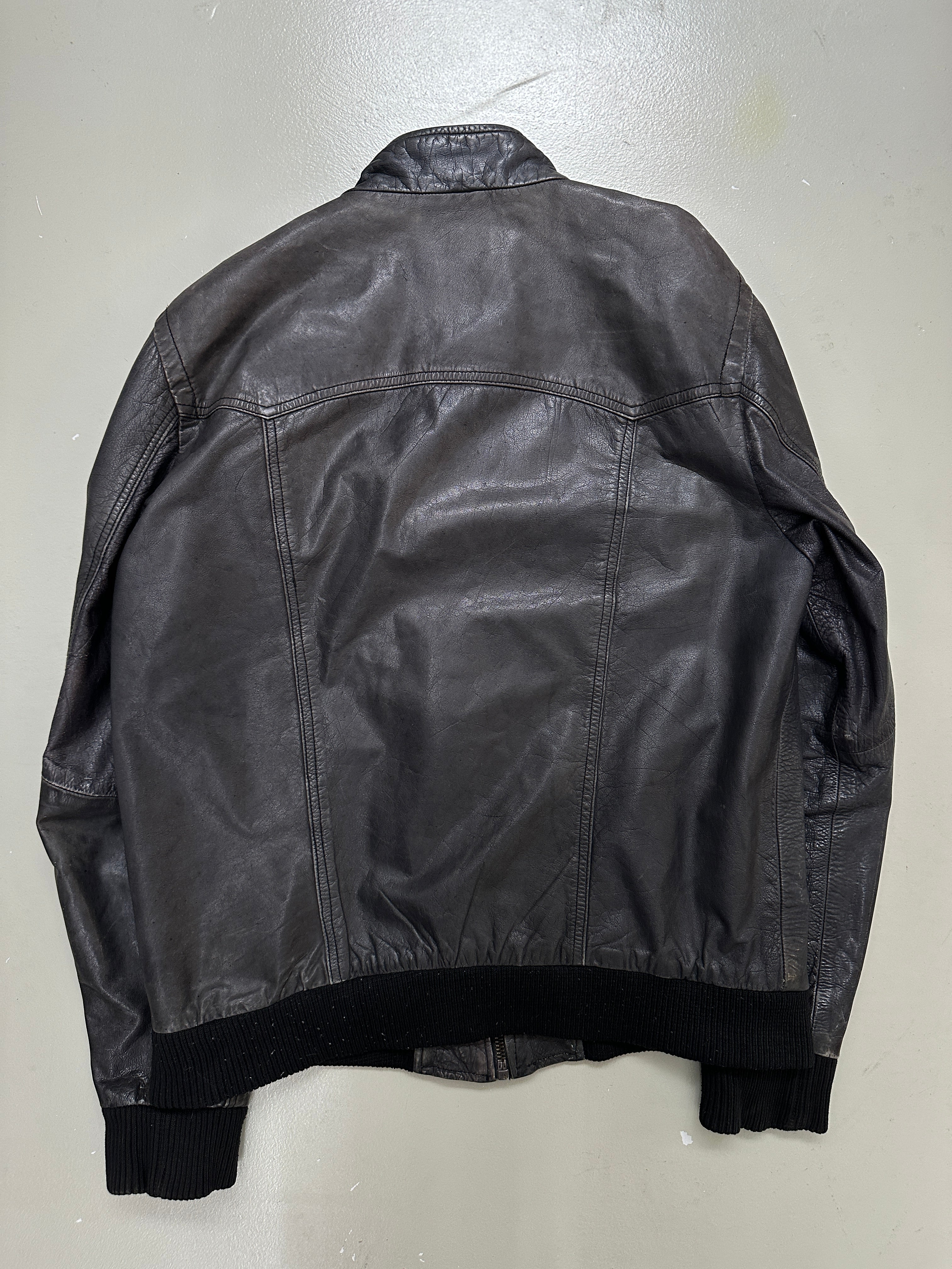 Vintage Racing Leather Jacket für Herren Y2K Second Hand 2000s Fashion 