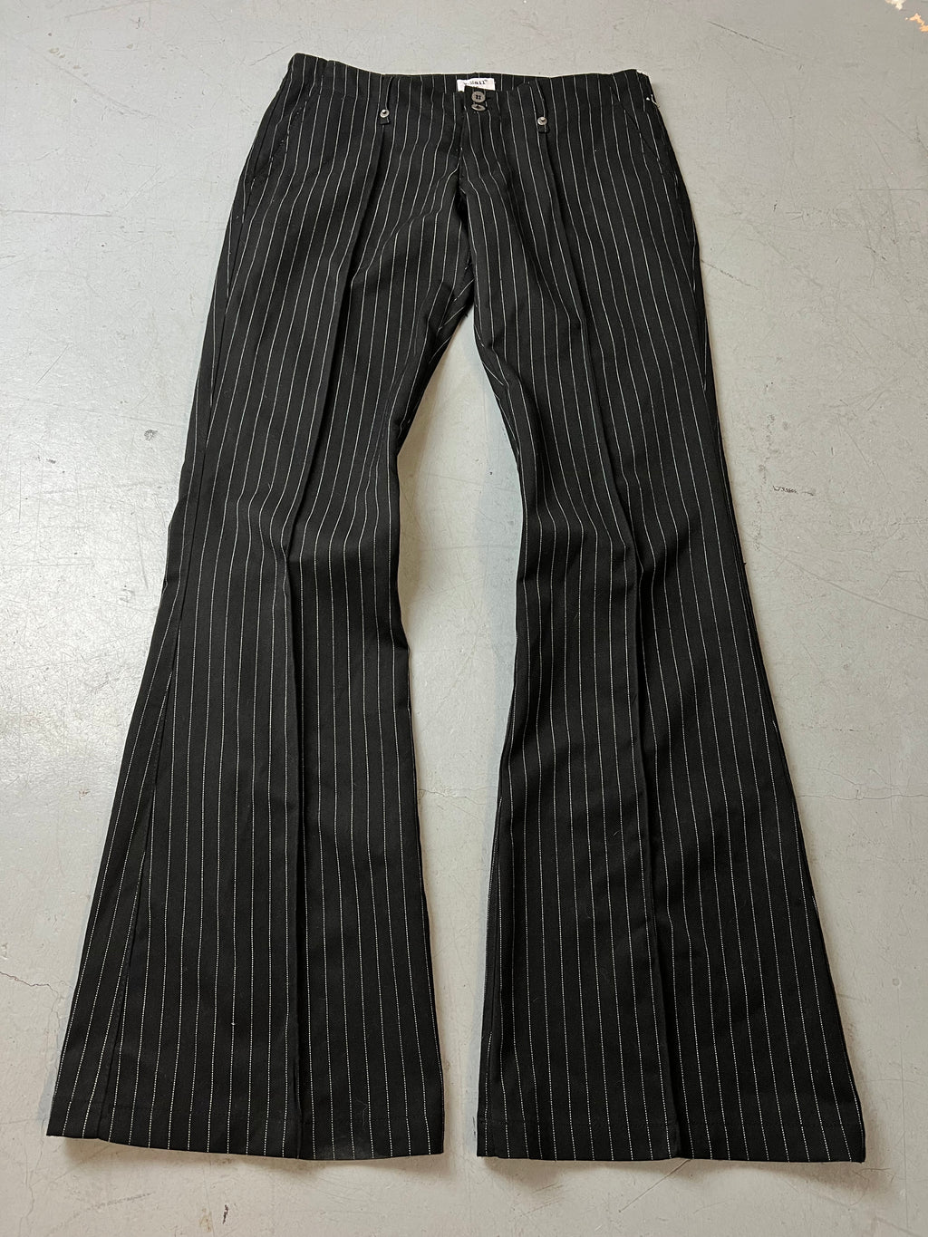Vintage Low Waist Pinstripe Pants für Damen. Y2K Second Hand 2000s Fashion