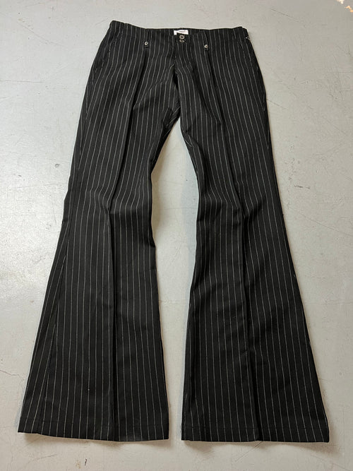 Vintage Low Waist Pinstripe Pants für Damen. Y2K Second Hand 2000s Fashion