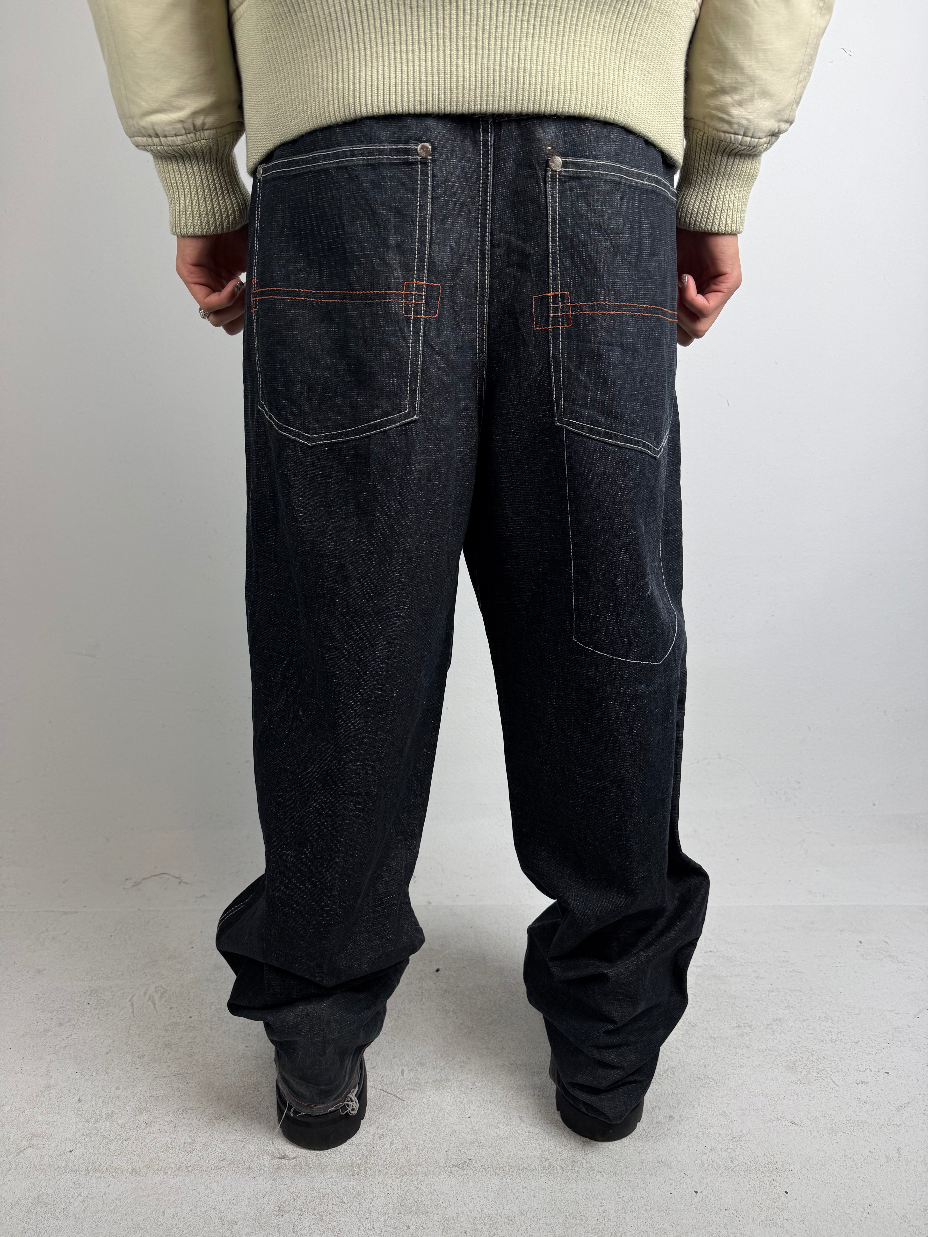 Vintage Sean John Black Grey Baggy Denim Jeans L