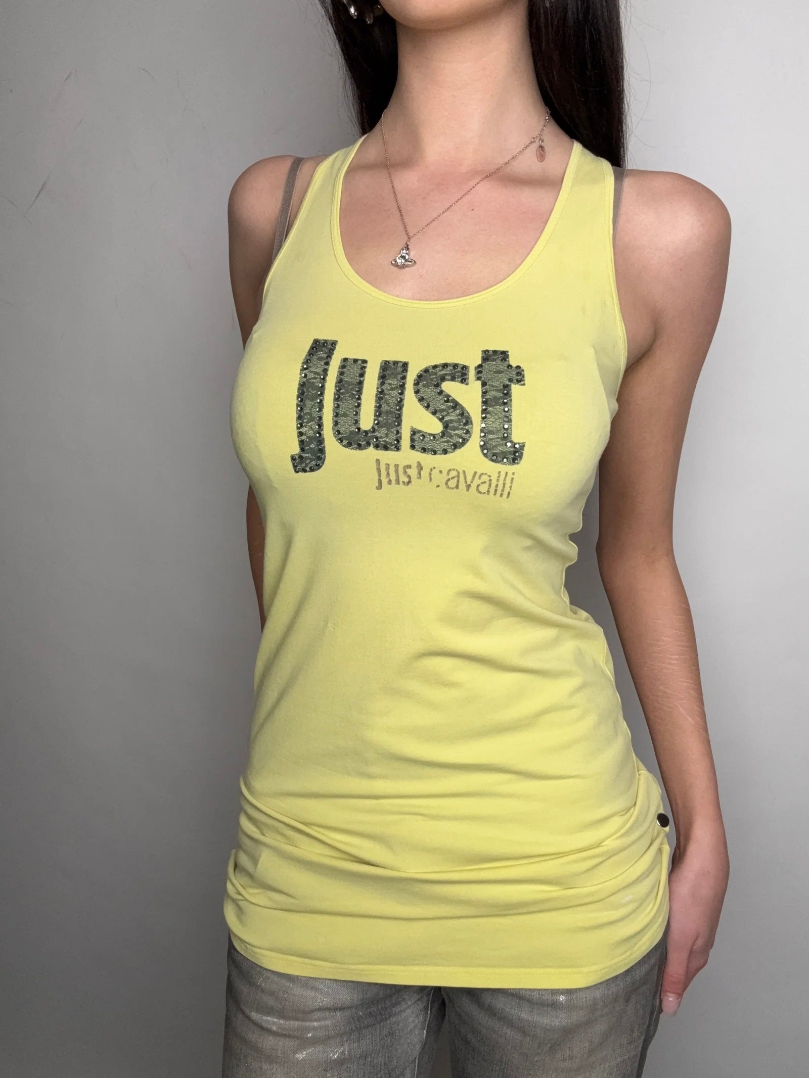 Vintage Just Cavalli Yellow Tank Top M