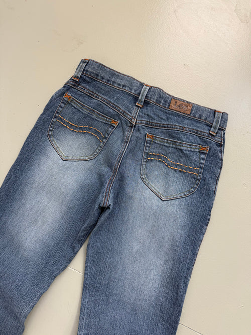 Vintage Lee Flared Orange Stitched Denim XS