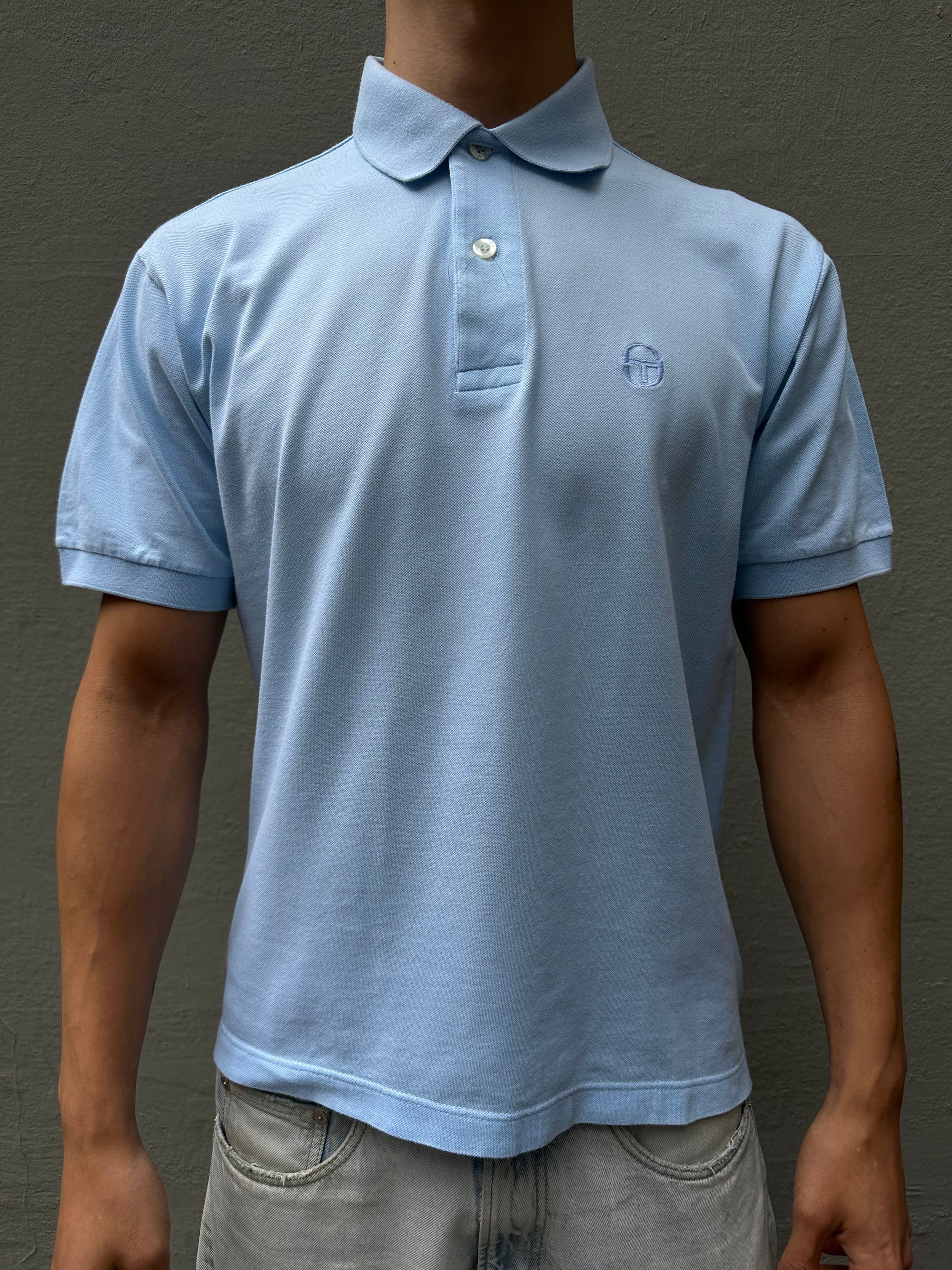 Vintage Sergio Taccini Polo Babyblue M/L