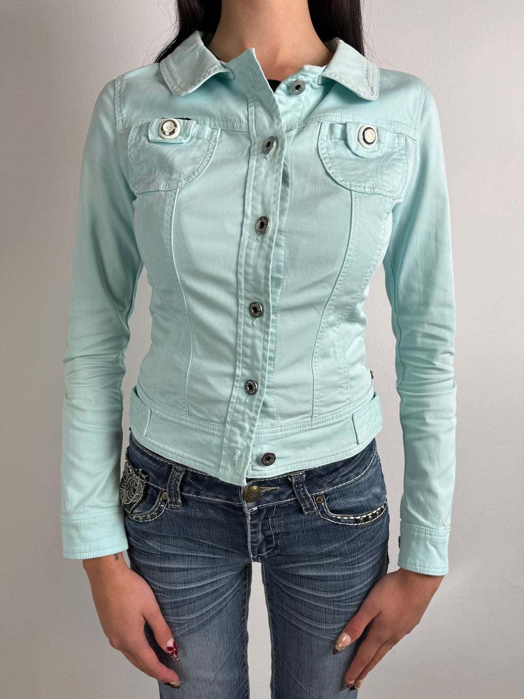 Vintage Dolce&Gabbana Turqoise Denim Jacket S