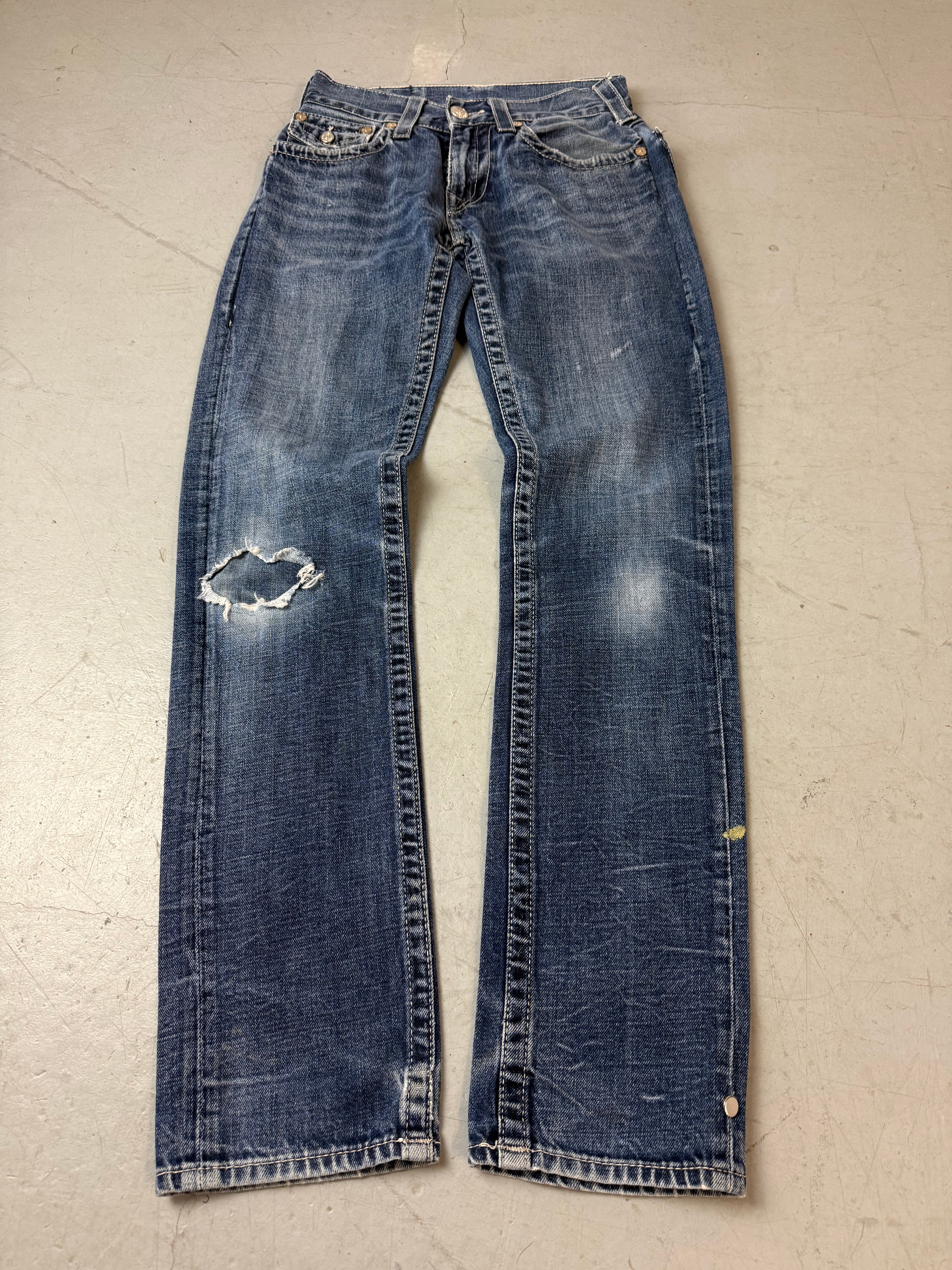 Vintage True Religion Skinny Jeans für Frauen. Y2K 2000s Fashion 
