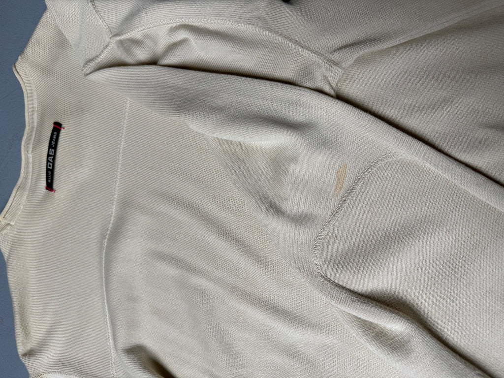 Vintage Gas Beige Longsleeve for men’s. Y2K Second Hand 2000s Fashion 