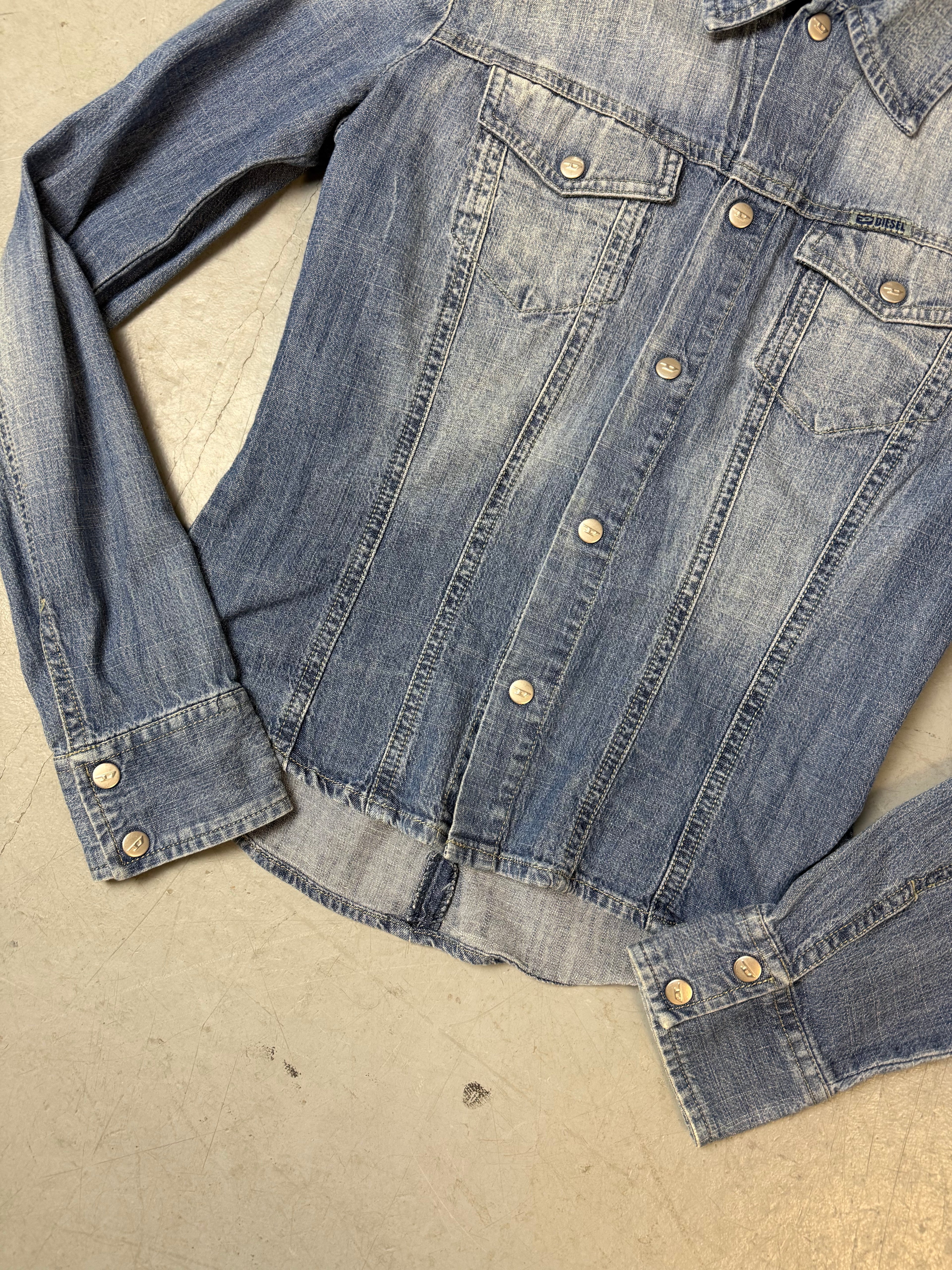 Vintage Diesel Light Blue Washed Denim Jacket XS