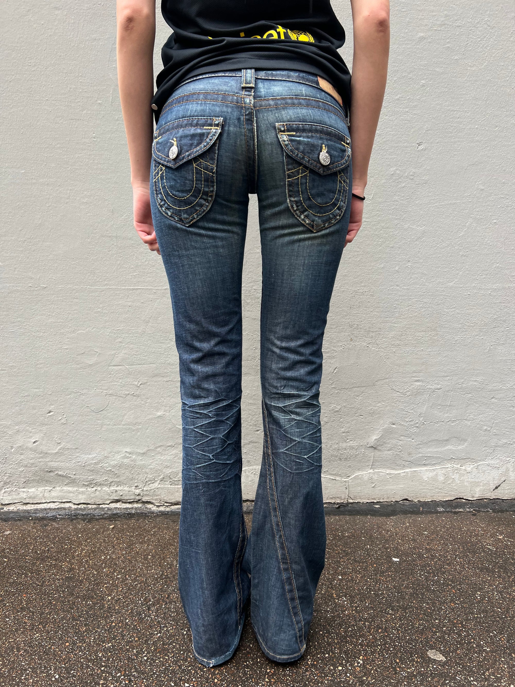 Vintage Ripped Flared True Religion Denim XS