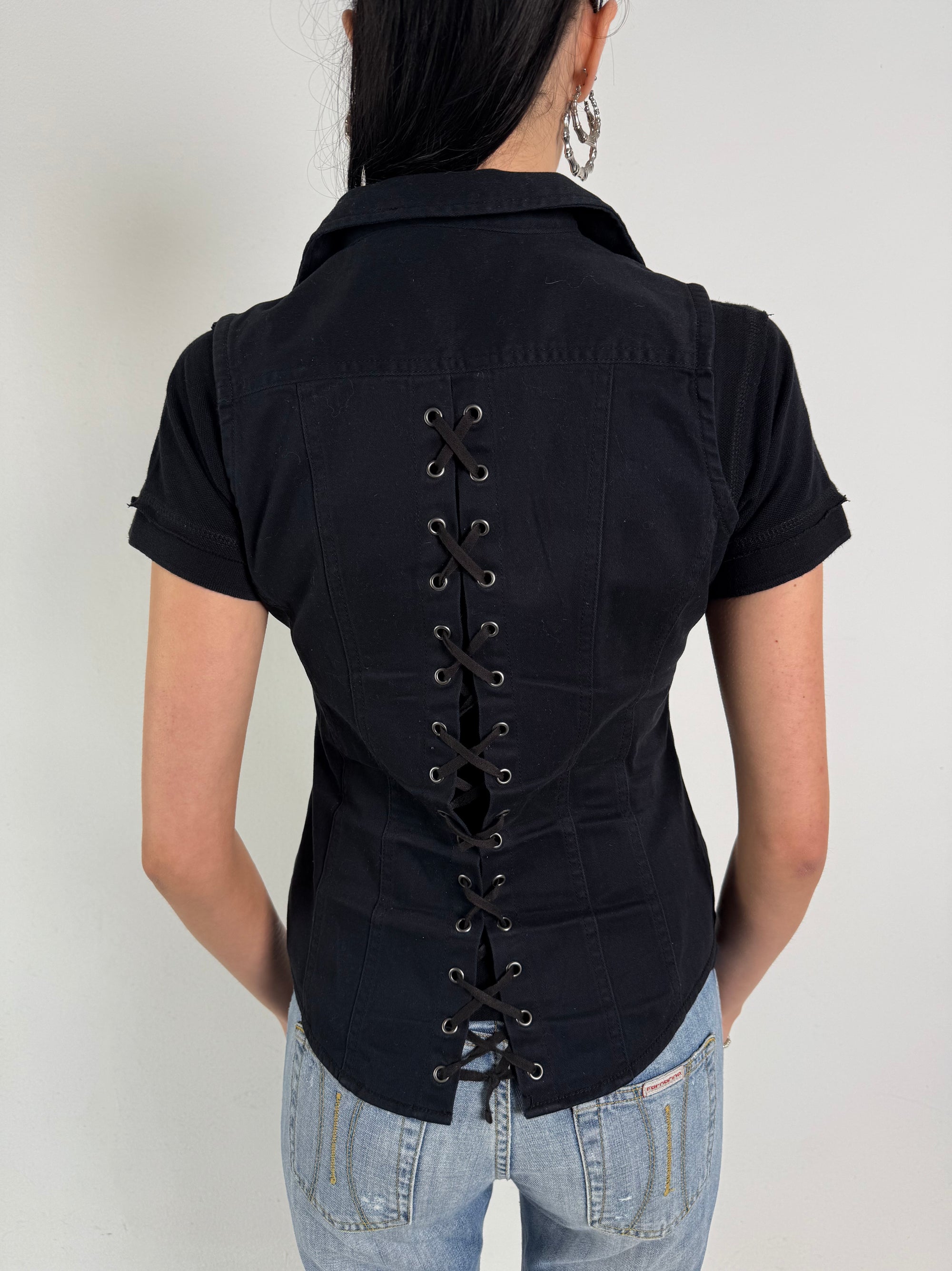 Vintage Harley Davidson Black Biker Vest S