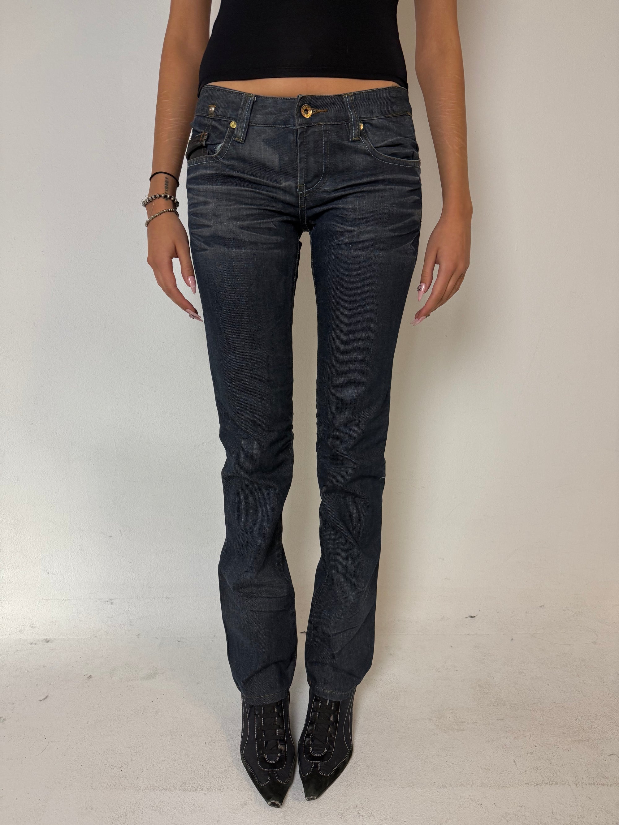Vintage Unlimited Creativity Low Waist Dark Denim Jeans S