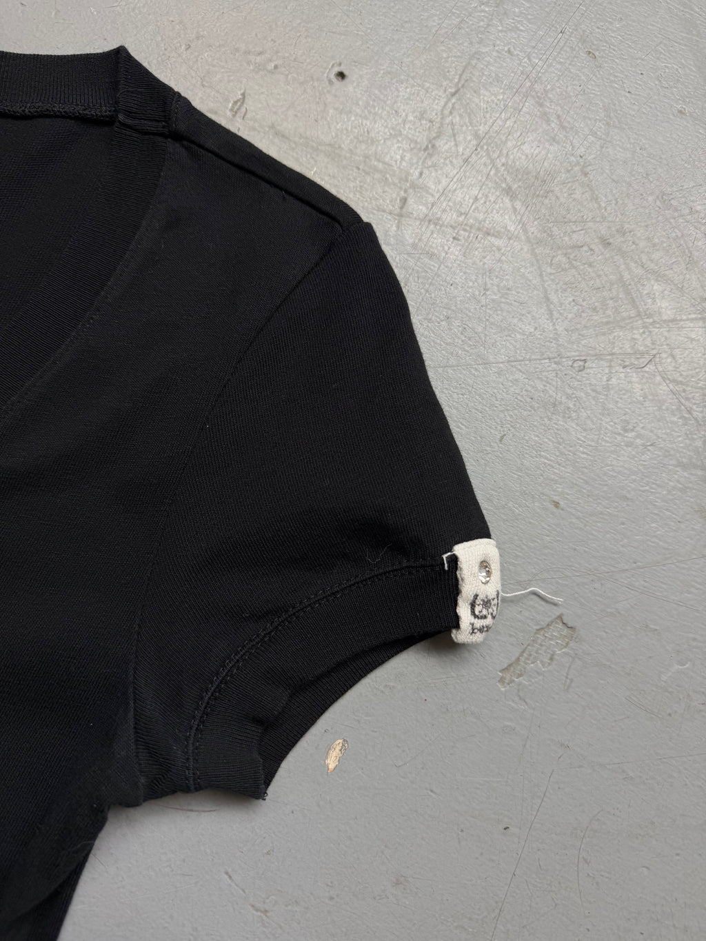 Vintage Liu Jo Black Glitter V-Neck T-Shirt XS/S