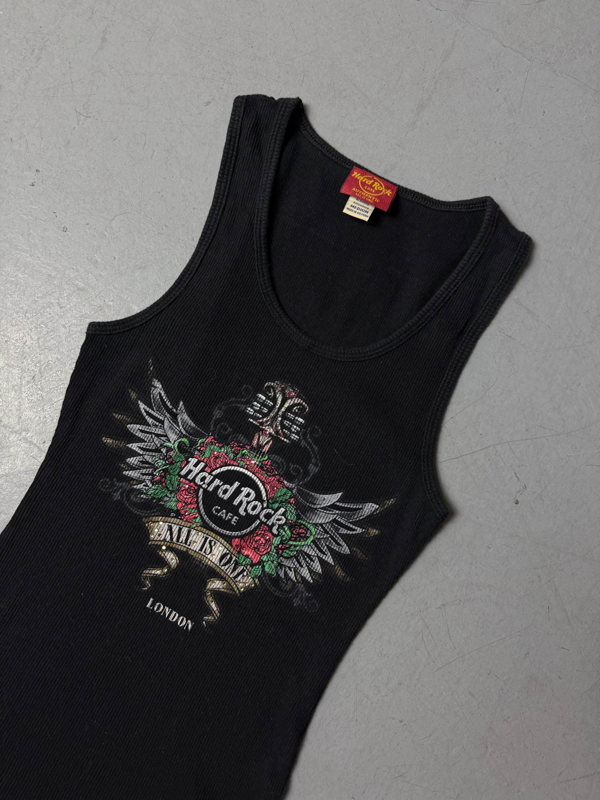 Detailliertes Produktbild von Vintage Hard Rock Café Tank Top XS von vorne