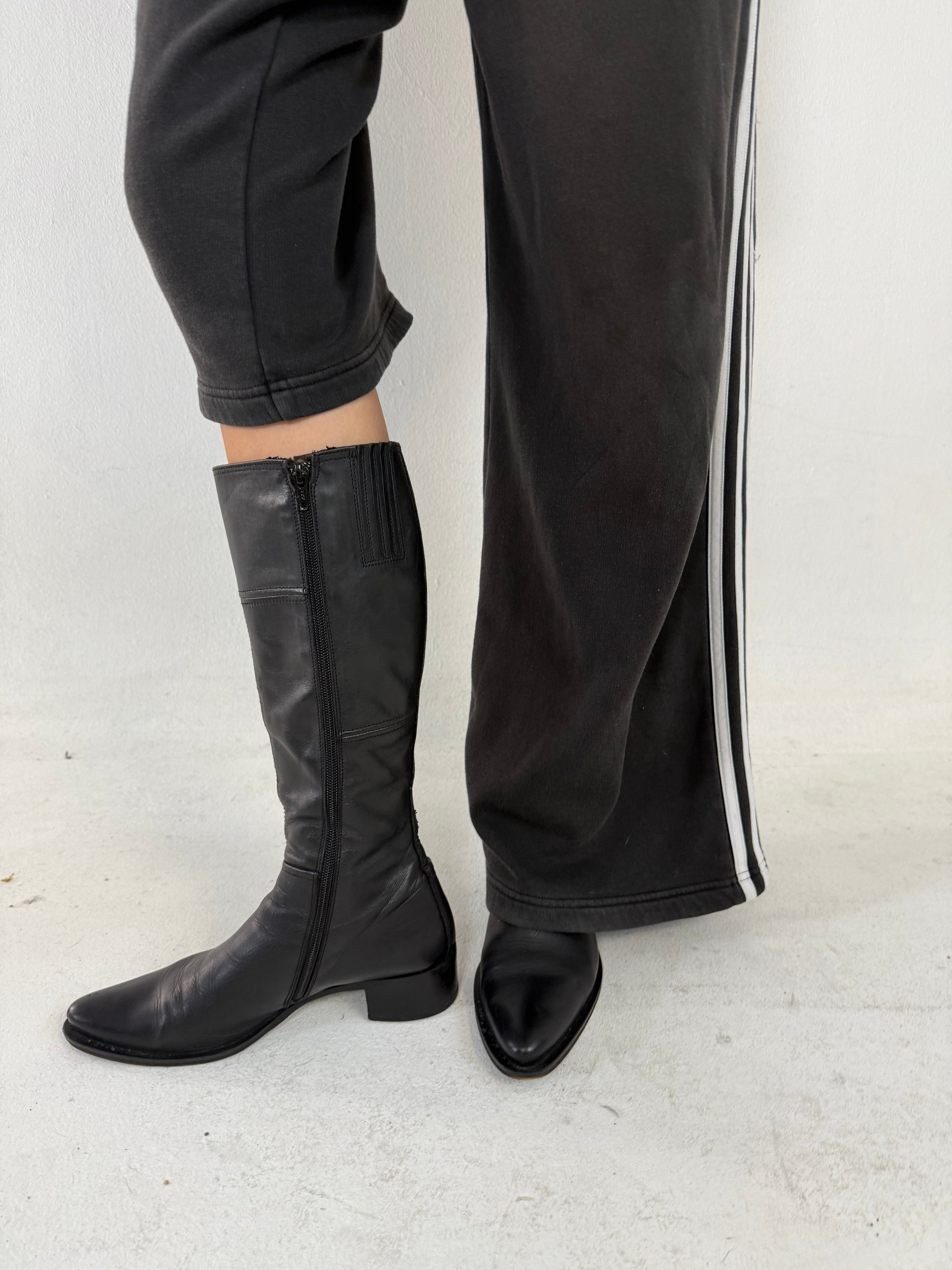 Vintage Nero Giardini Black Leather Boots 37,5