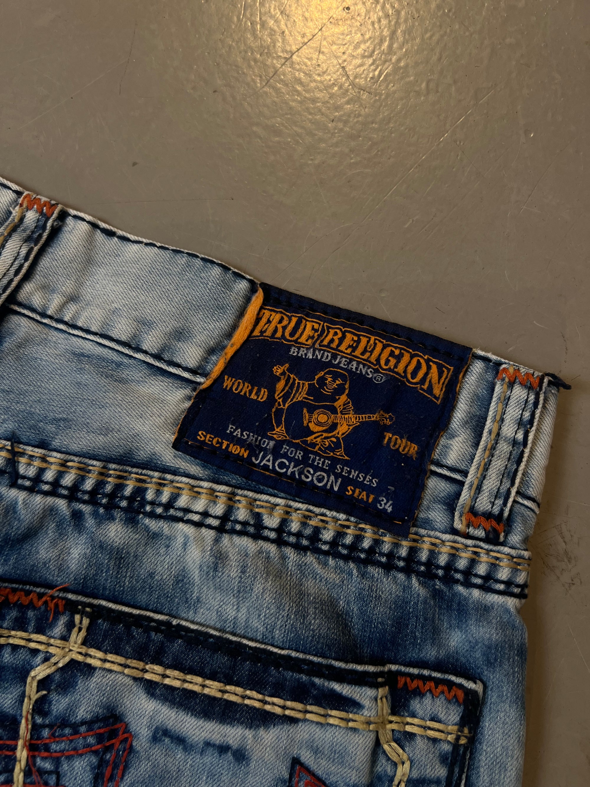 Vintage True Religion Light Blue Ripped Denim L/XL