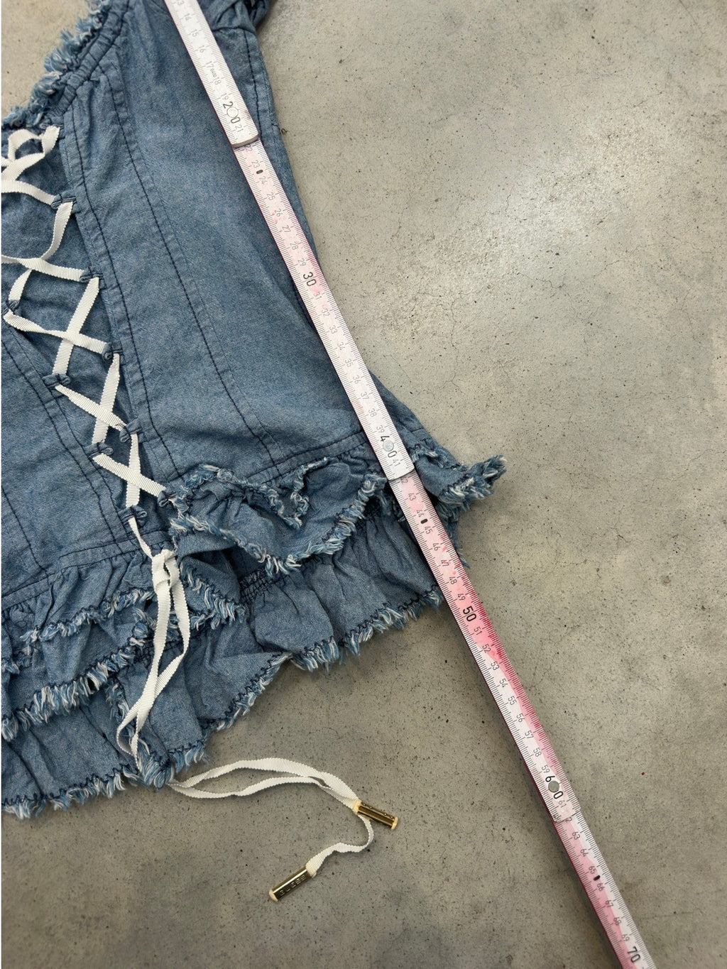 Vintage Guess Denim Back Corsett Top S