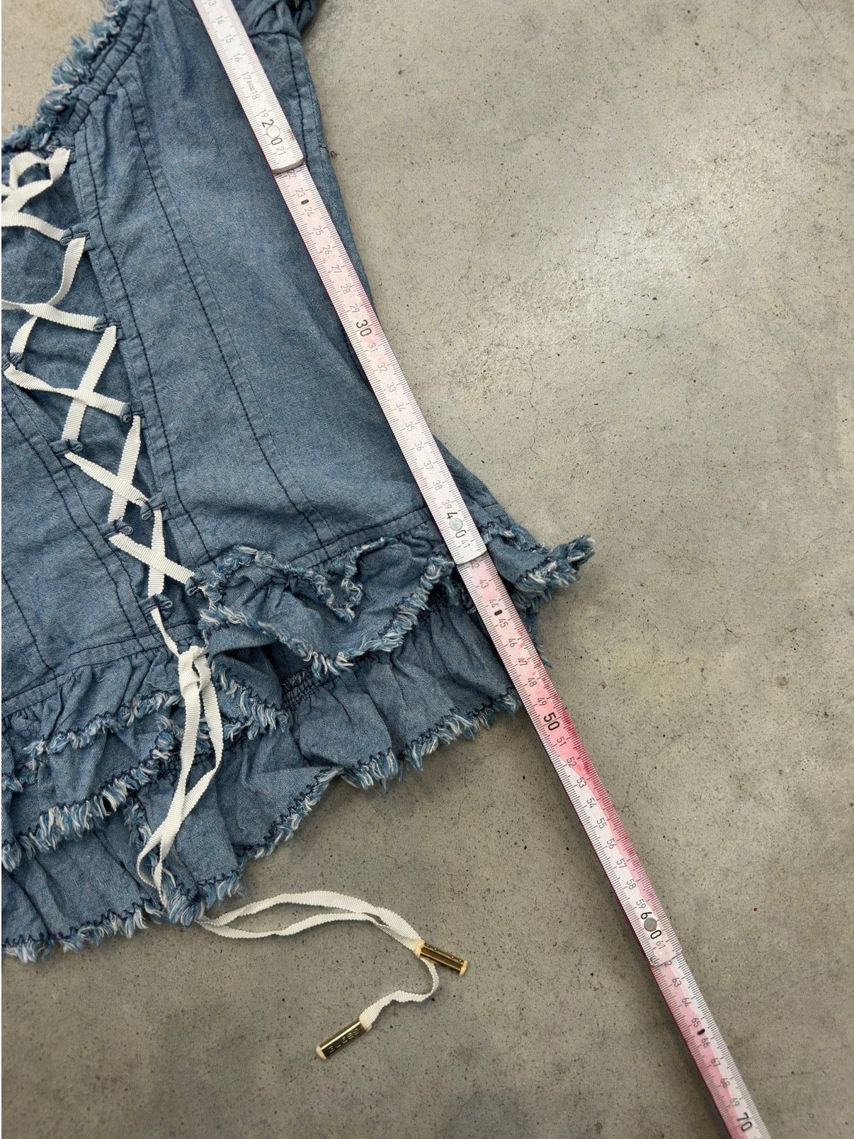 Vintage Guess Denim Back Corsett Top S