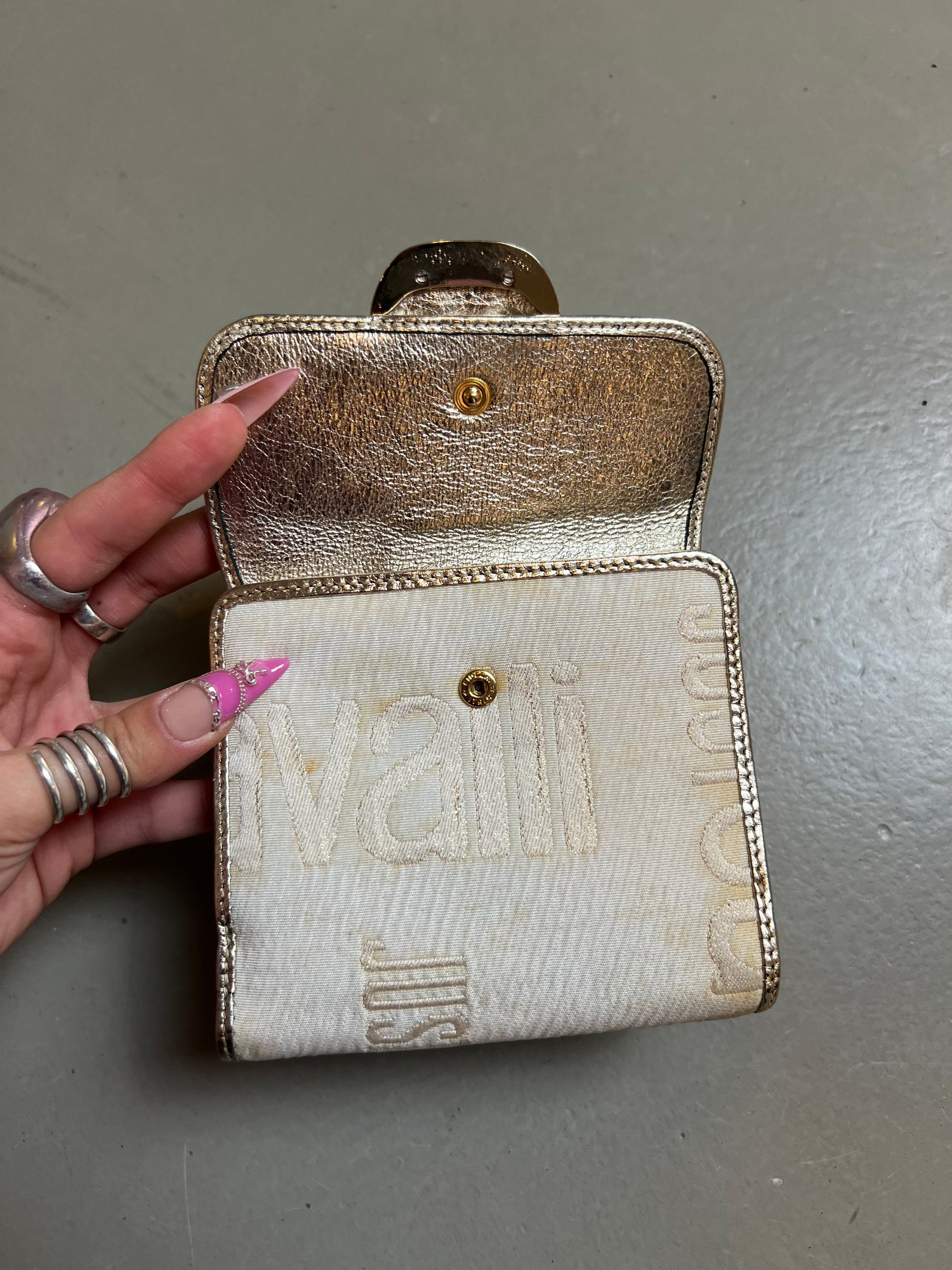 Vintage Beige & Gold Just Cavalli Wallet